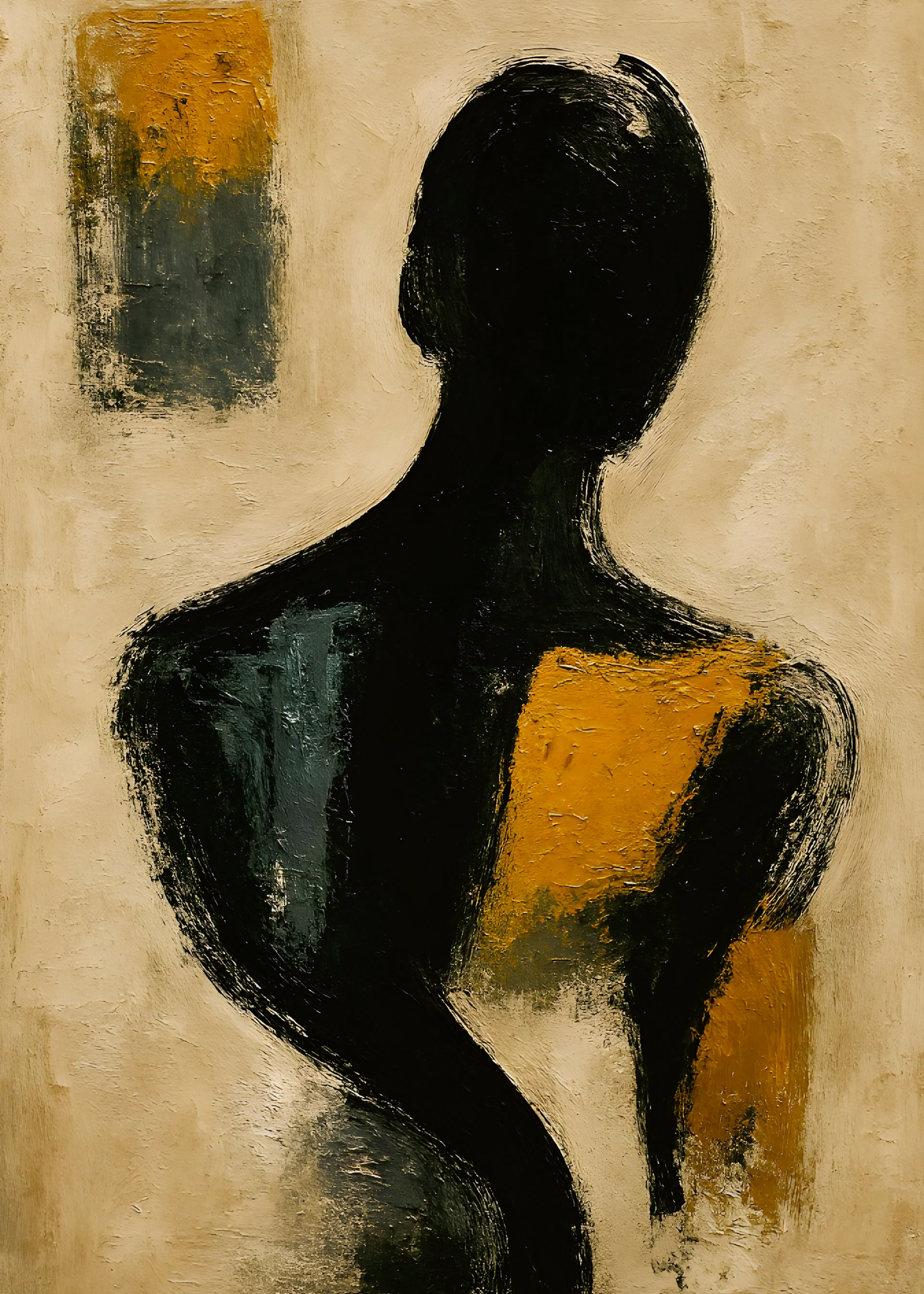 Silueta Abstracta en Carbón Póster 0