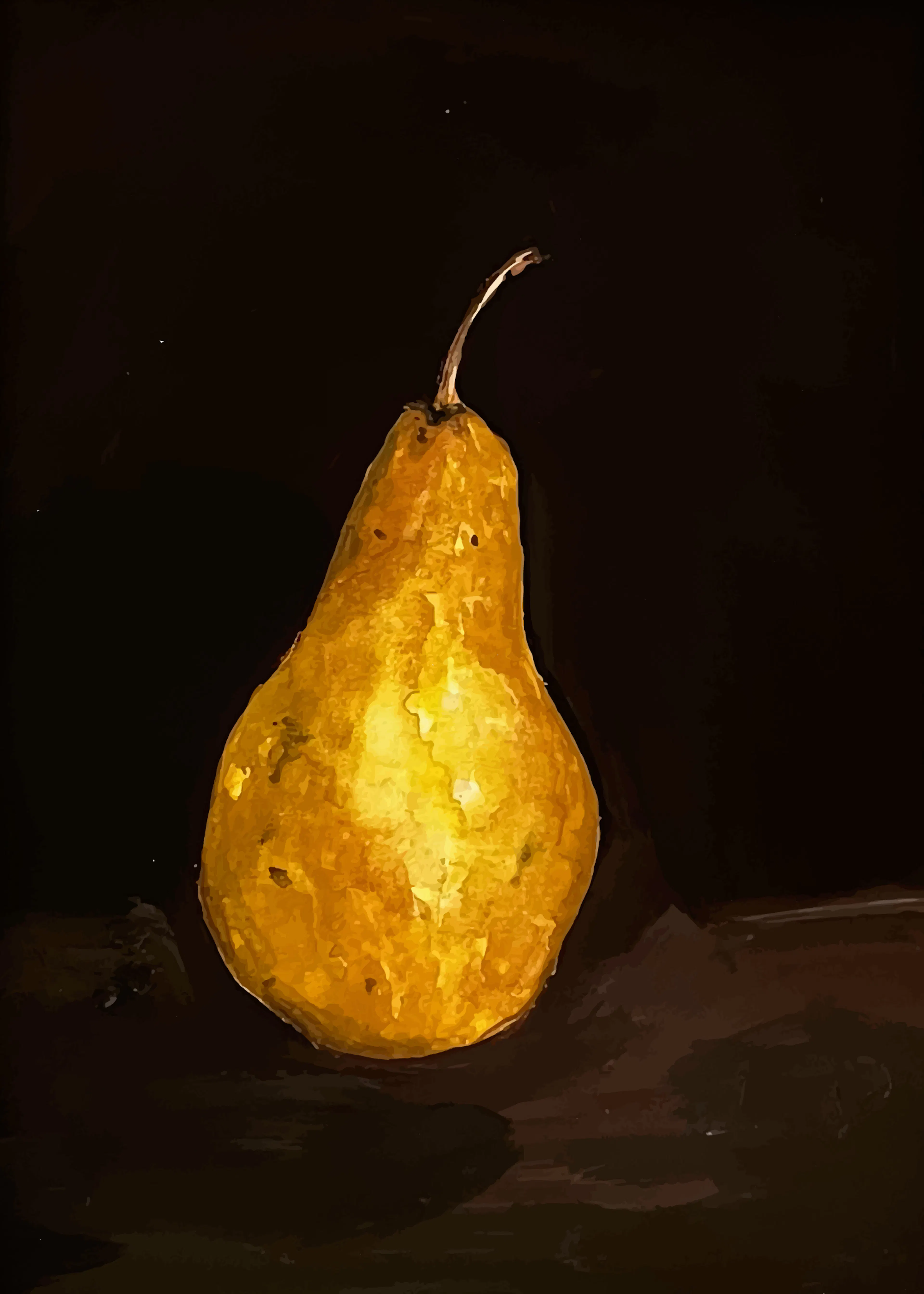 Pera Amarilla Dorada Póster 0