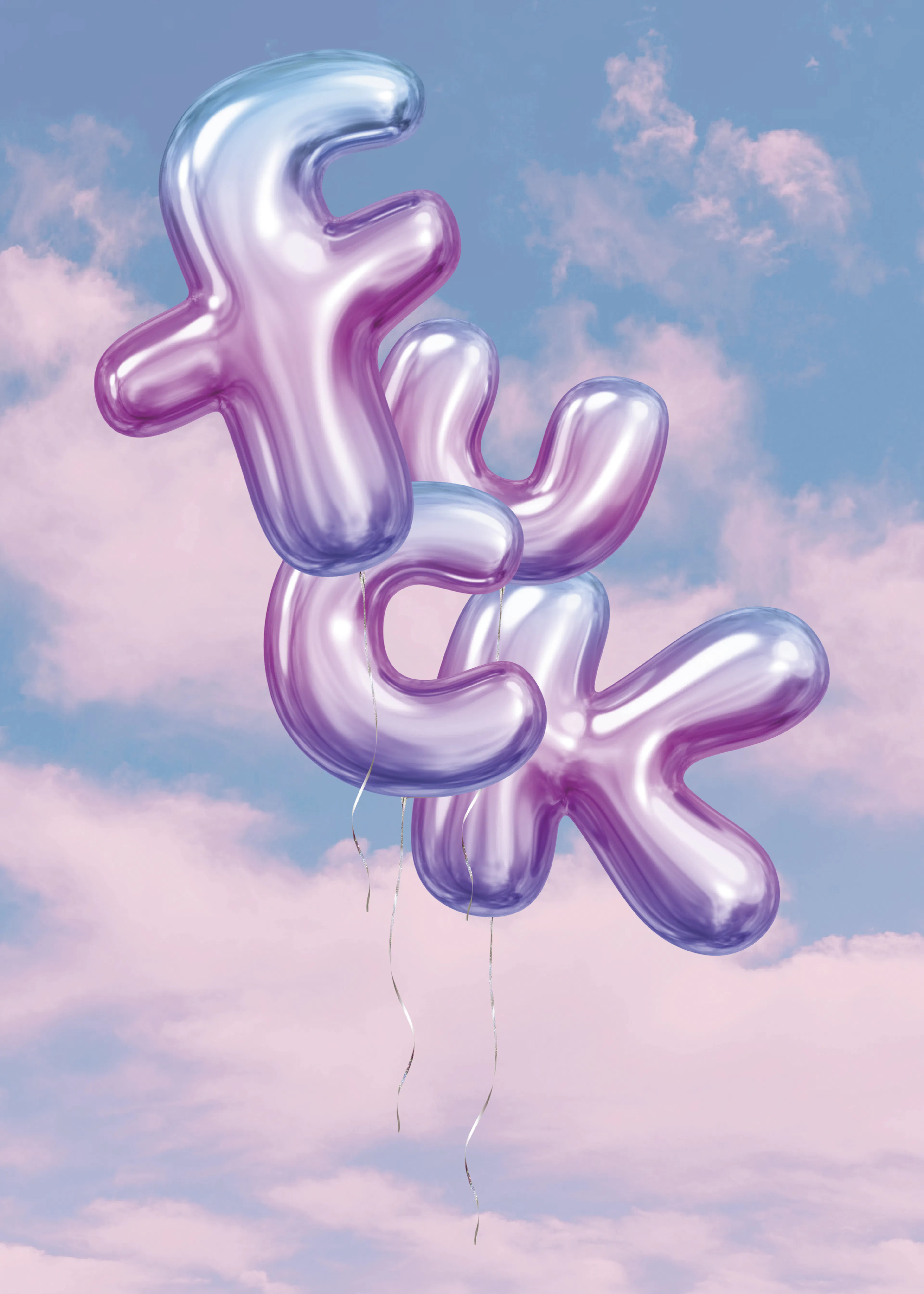 Globos en el Cielo Rosa Póster 0