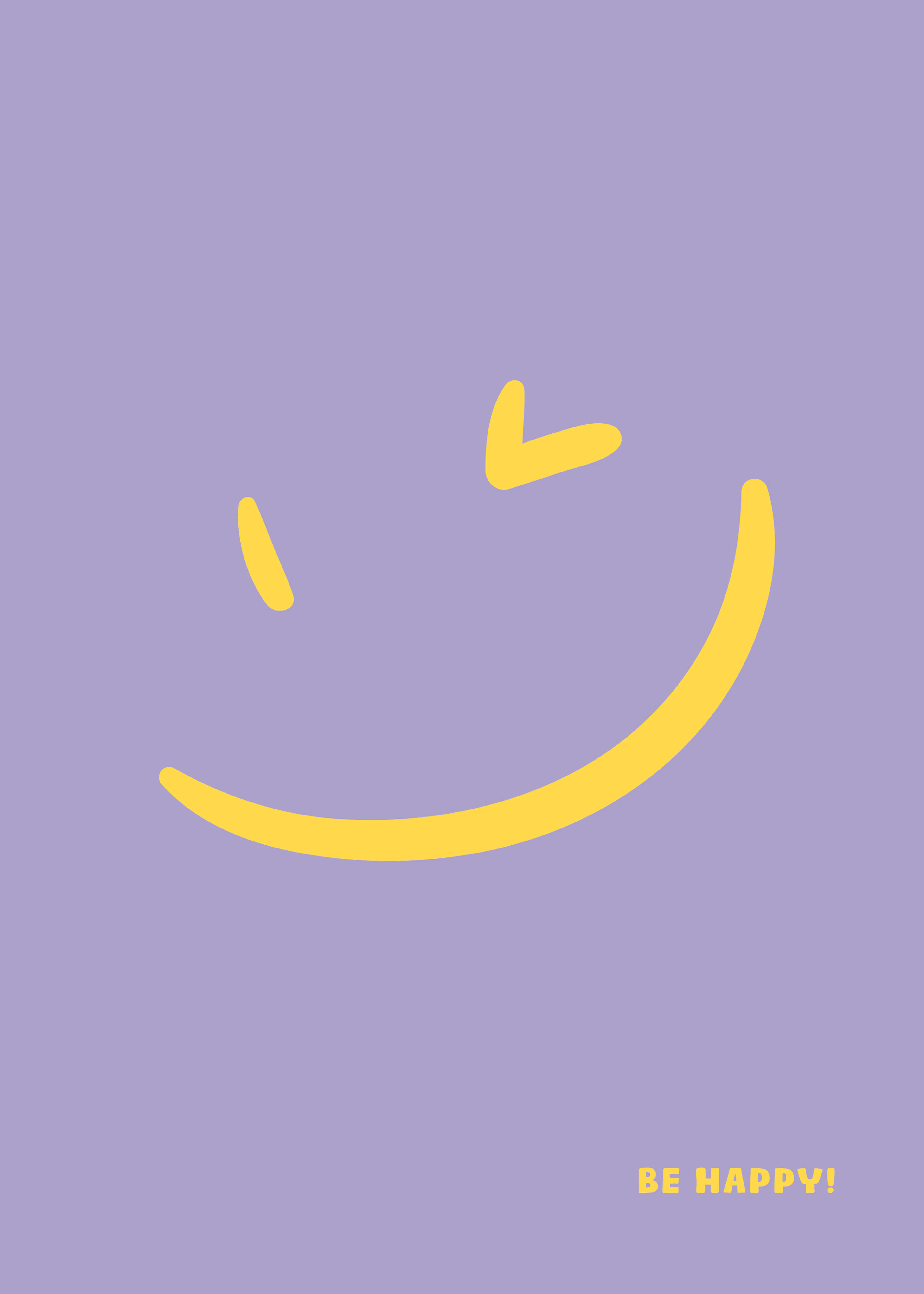 Sé Feliz en Morado Póster 0