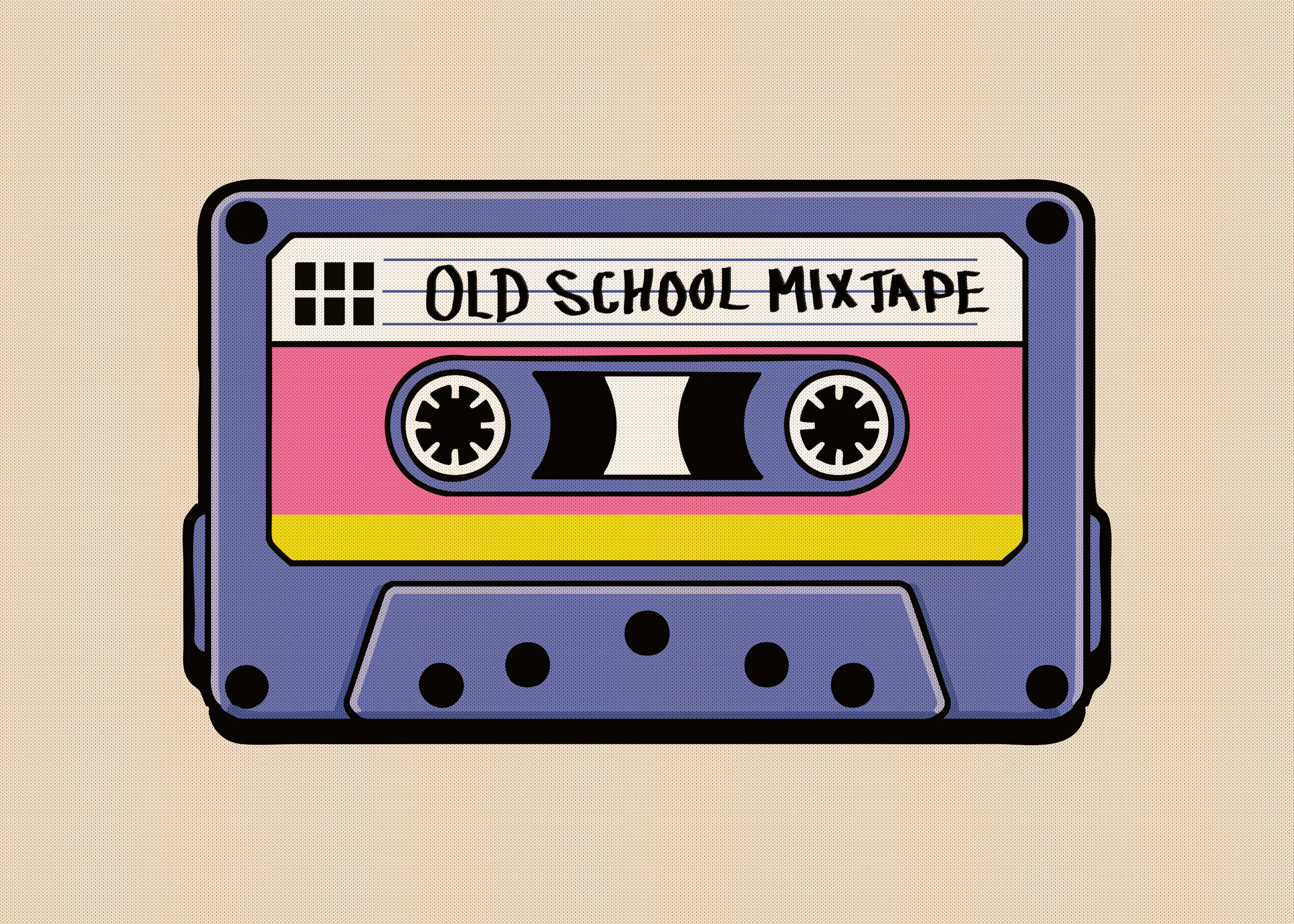 Mixtape Retro Púrpura Póster 0
