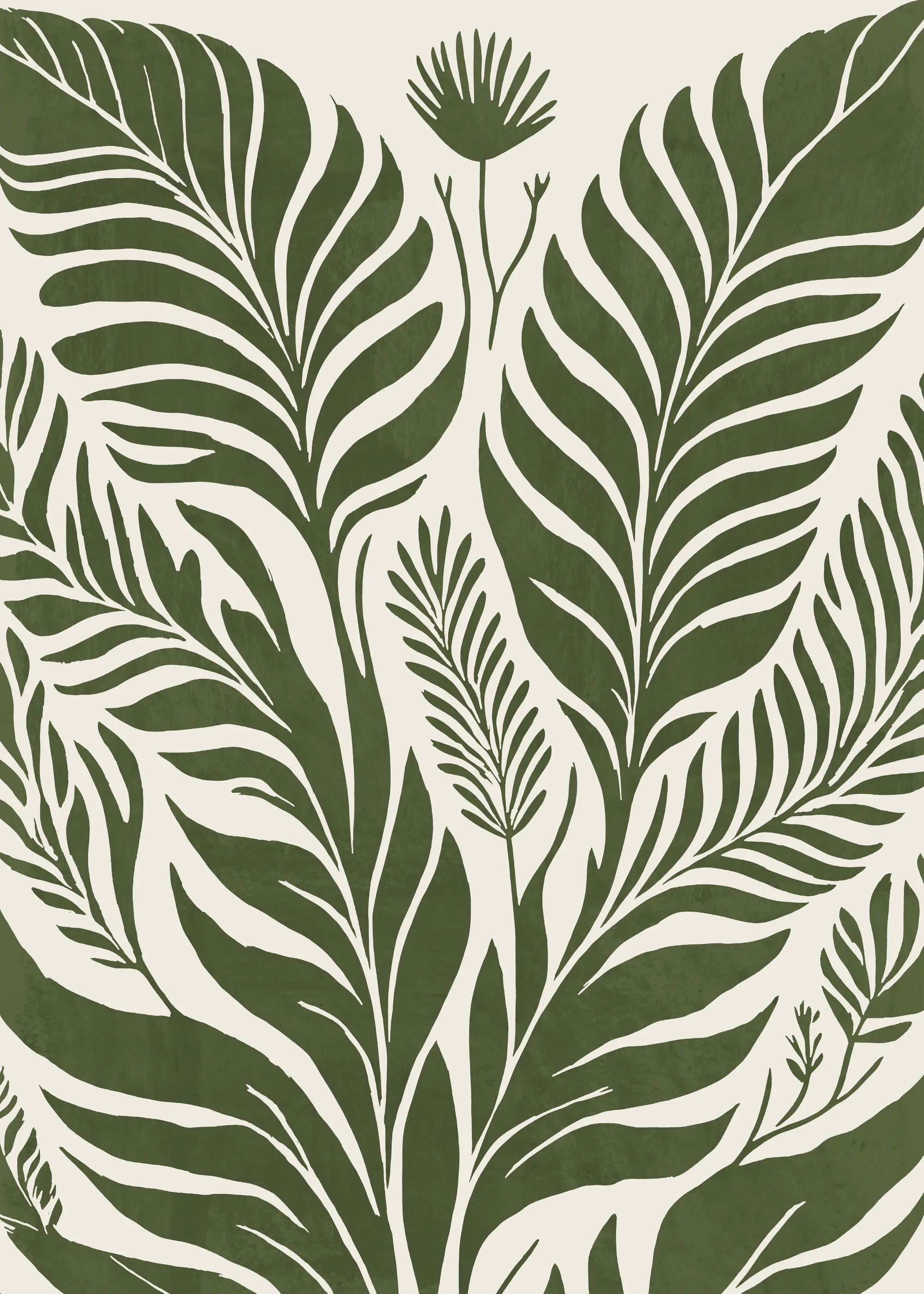 Olive Tropical Leaves Poster 0