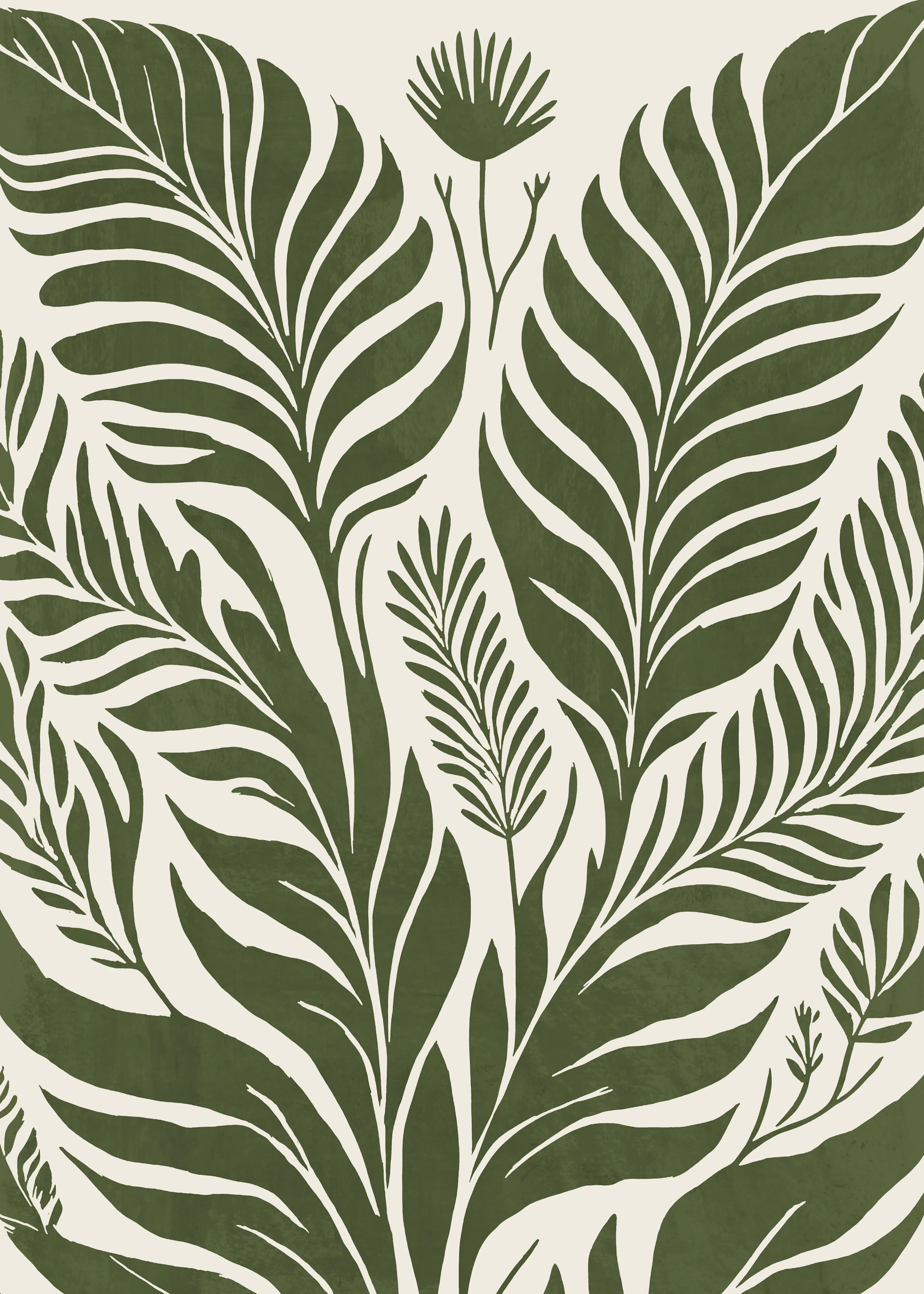 Olive Tropical Leaves Poster 0