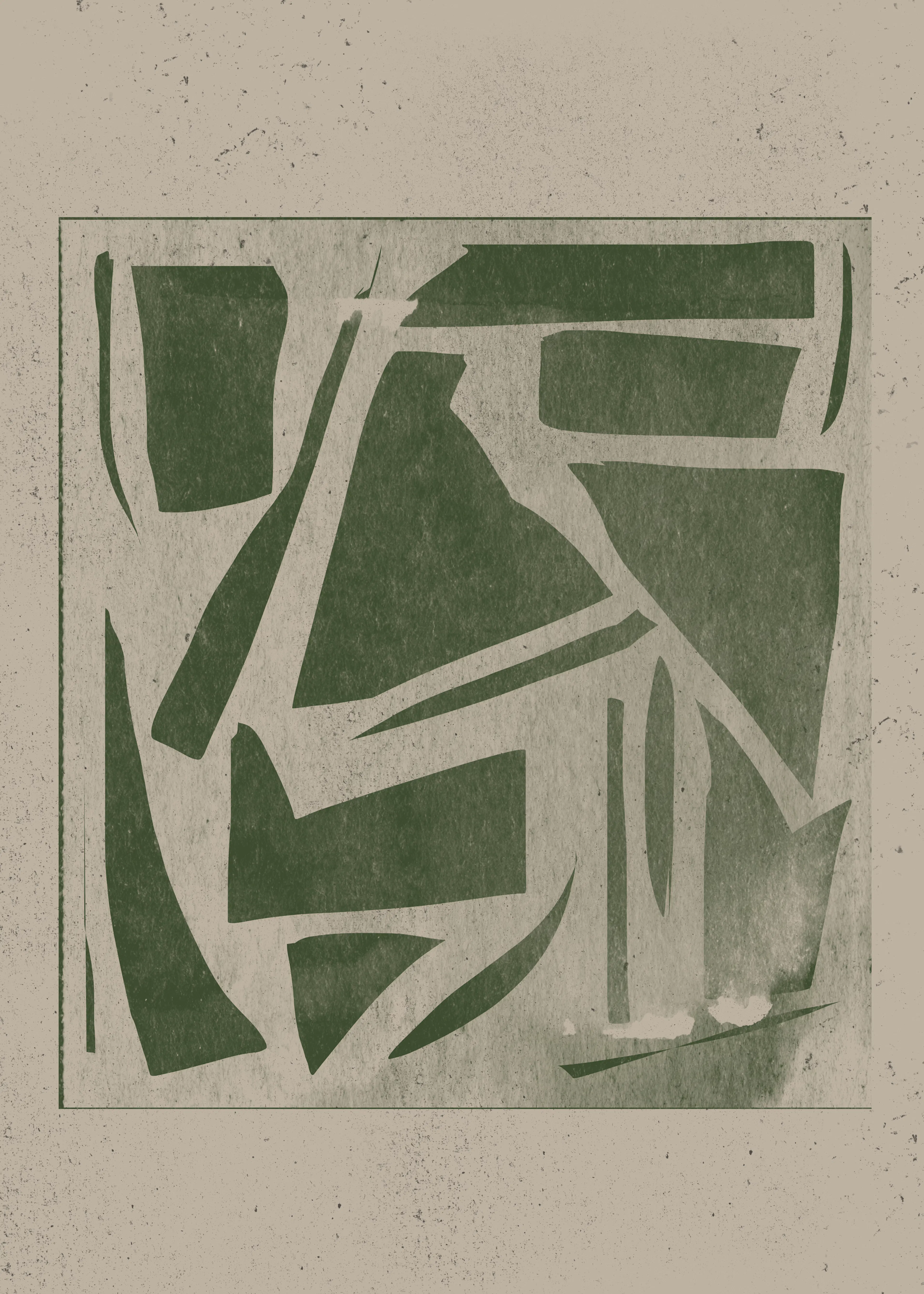 Olive Abstract Harmony Poster 0