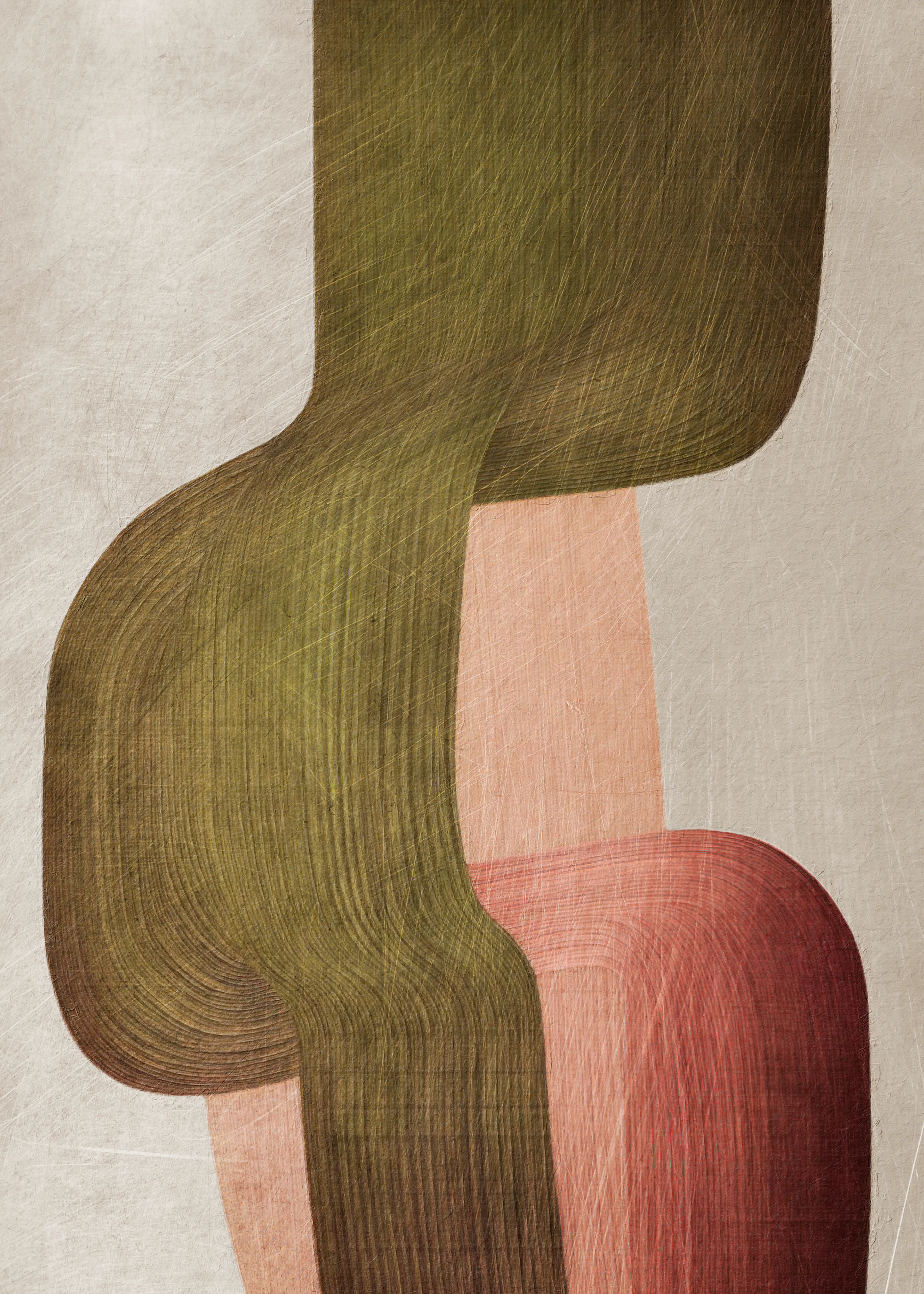 Olive Abstract Curves Poster 0