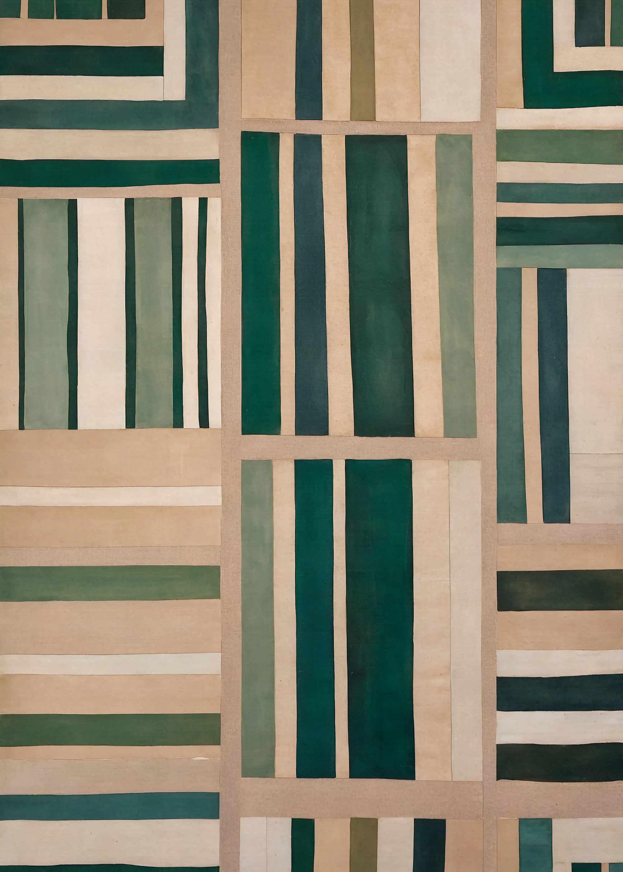 Green Geometric Harmony Poster 0