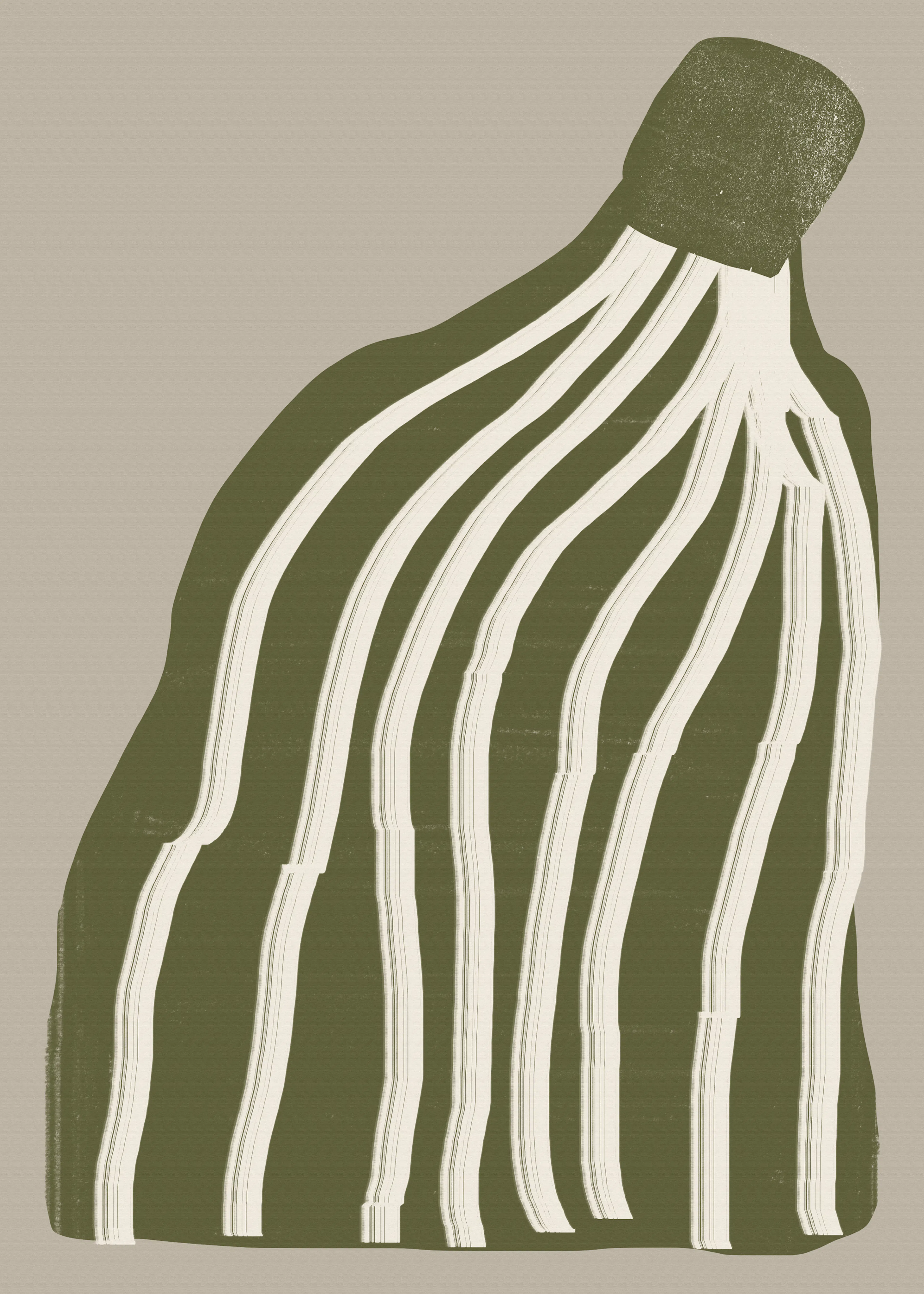 Olive Flowing Lines Poster 0