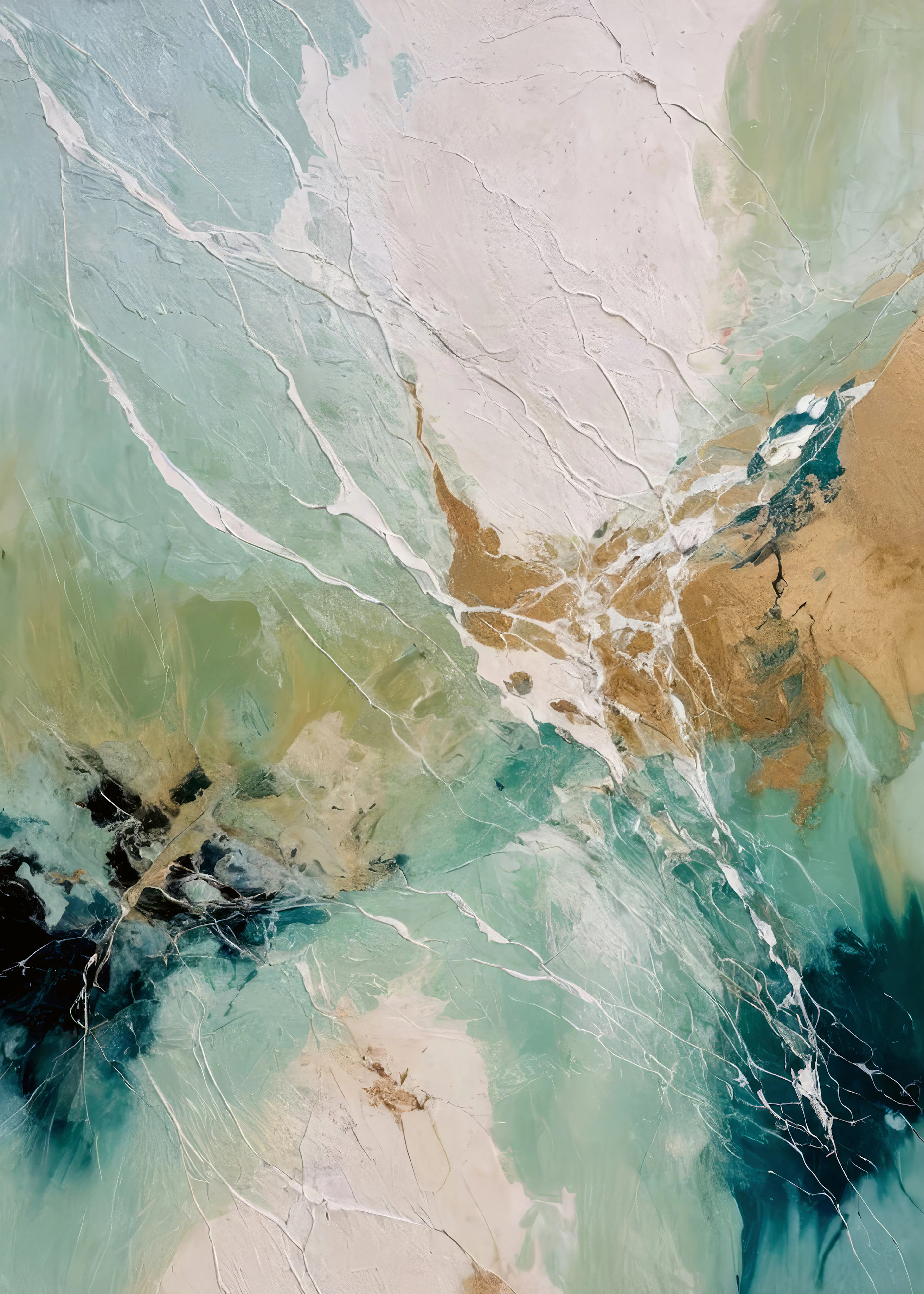 Teal Ocean Currents Poster 0