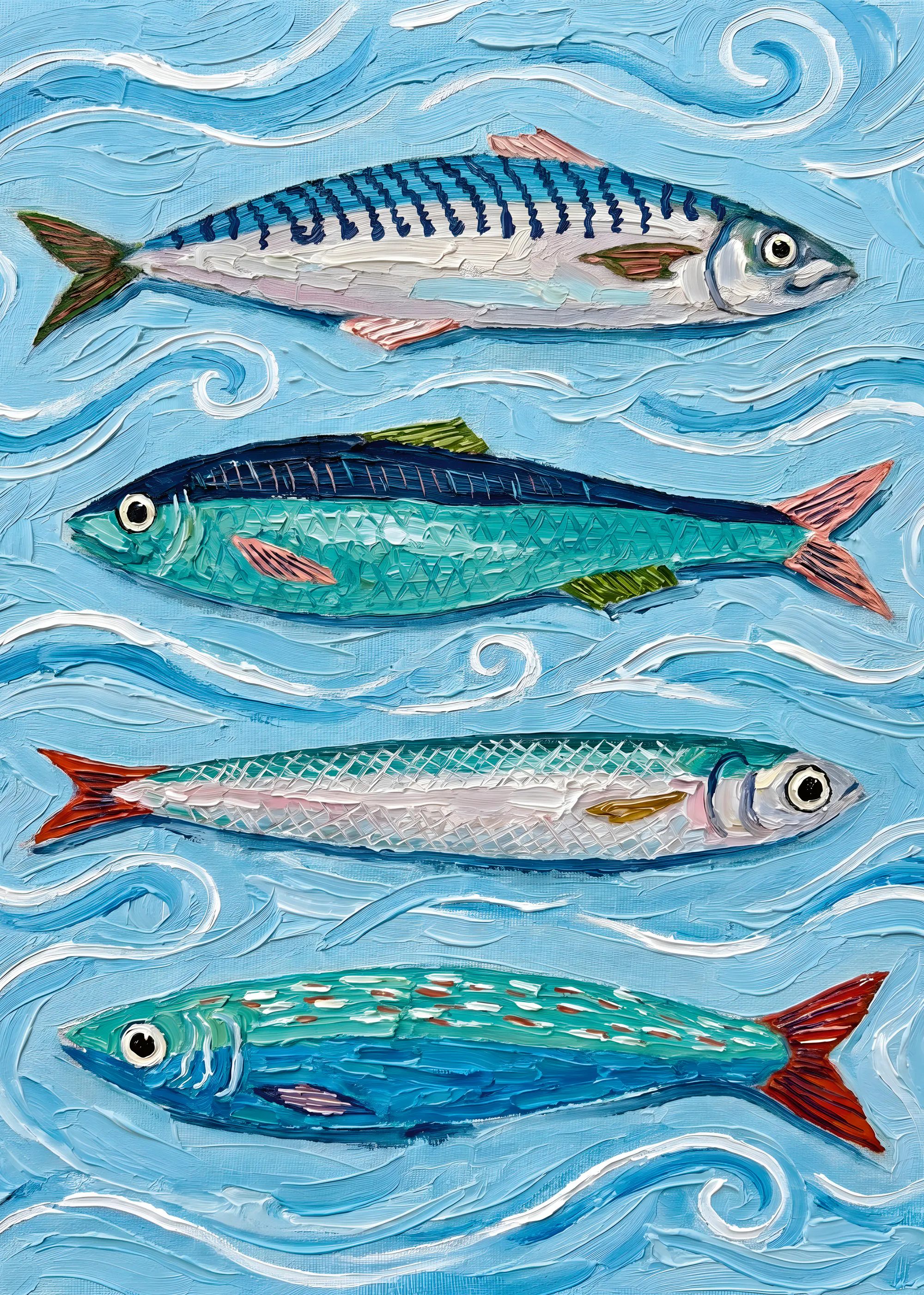Blue Colorful Fish Poster 0