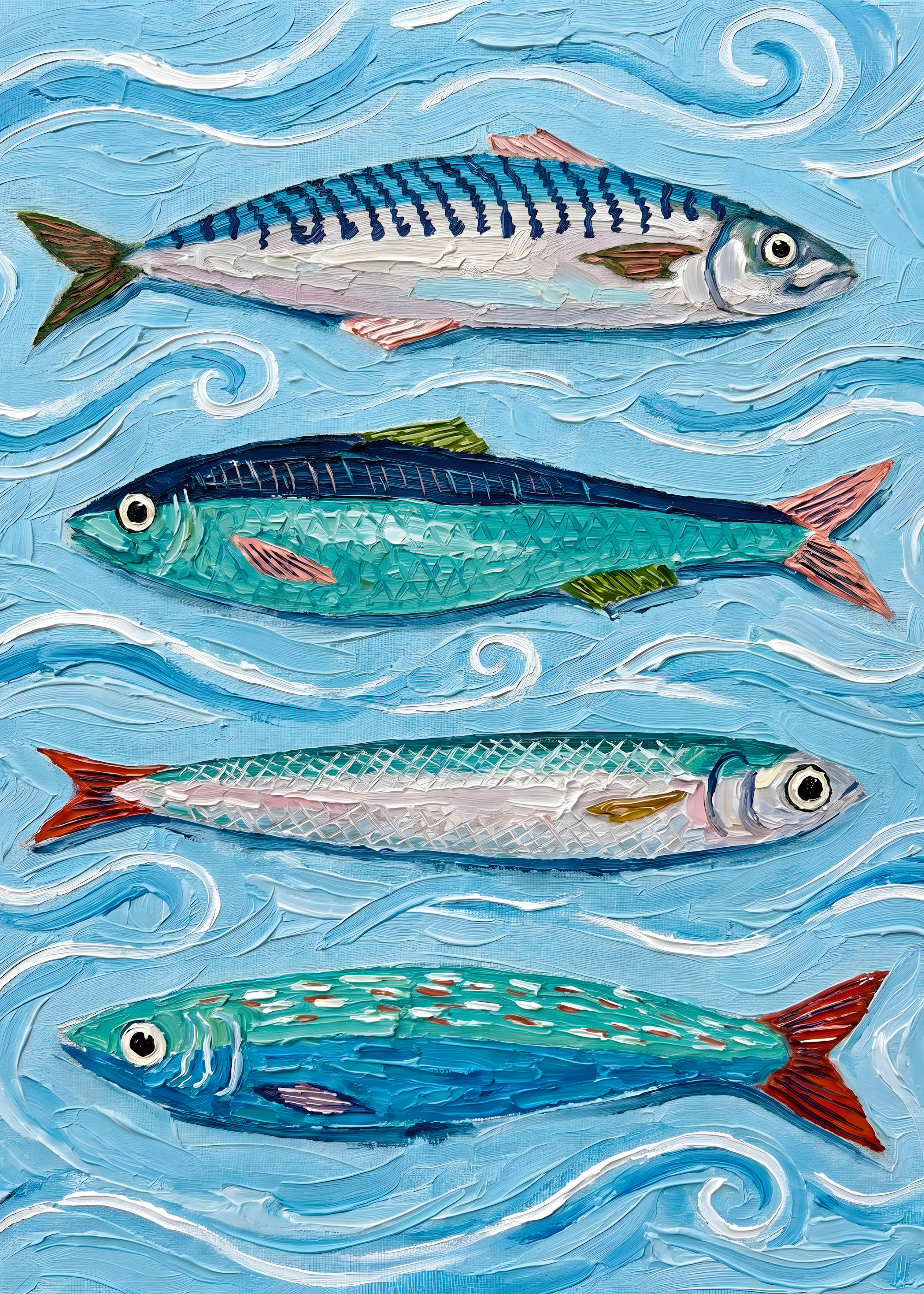 Blue Colorful Fish Poster 0