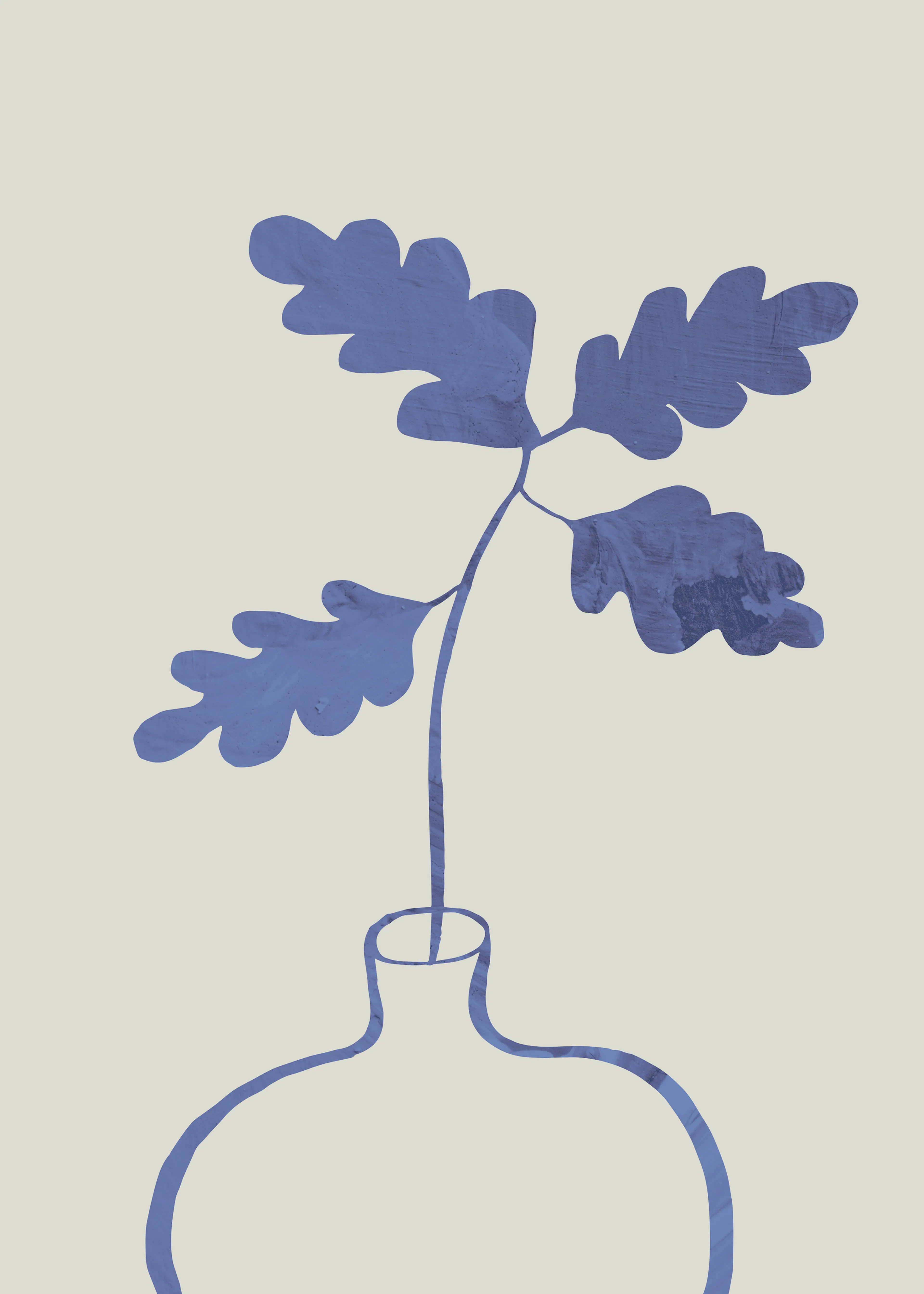Blue Minimalist Botanical Poster 0