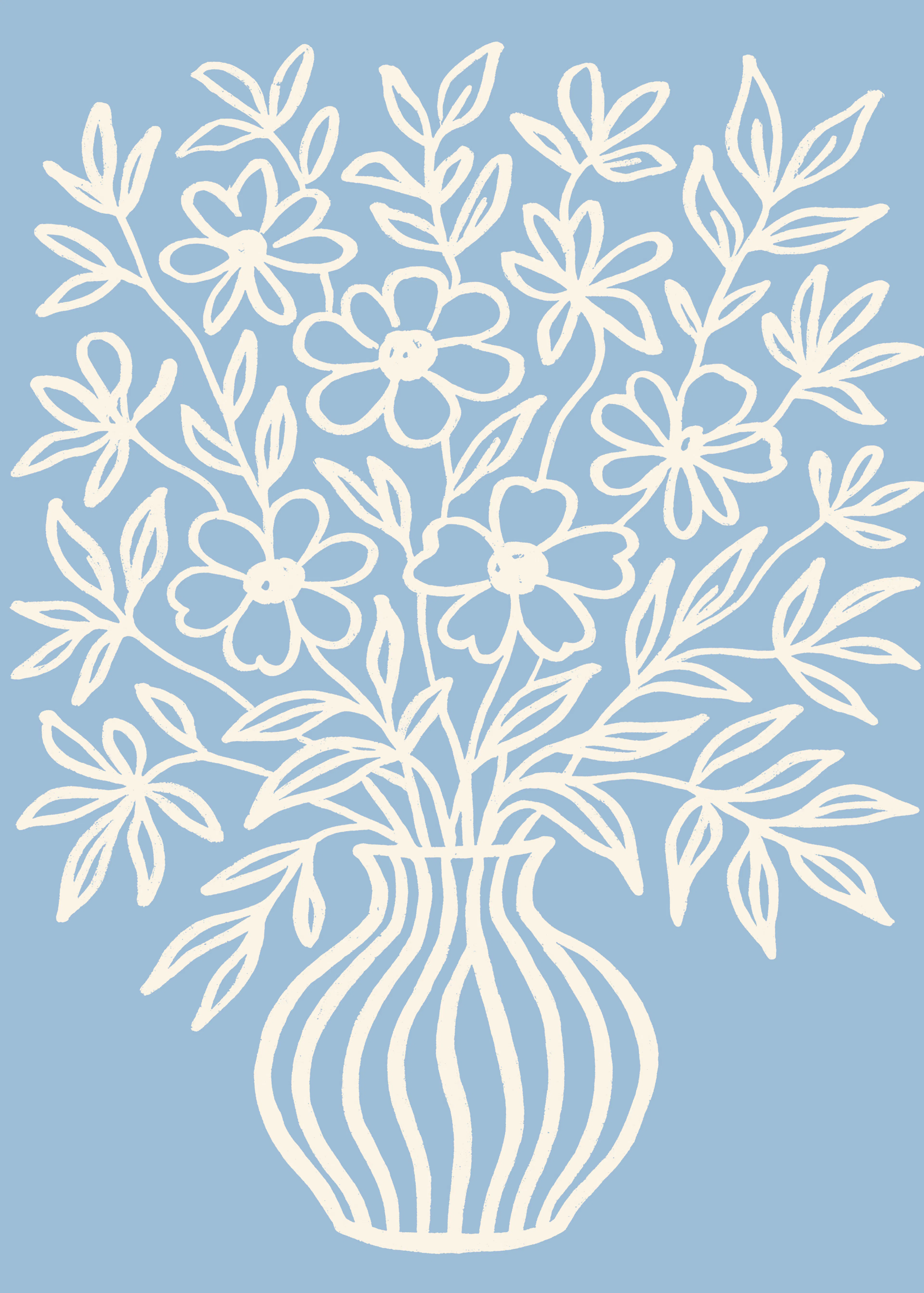 Powder Blue Floral Elegance Poster 0