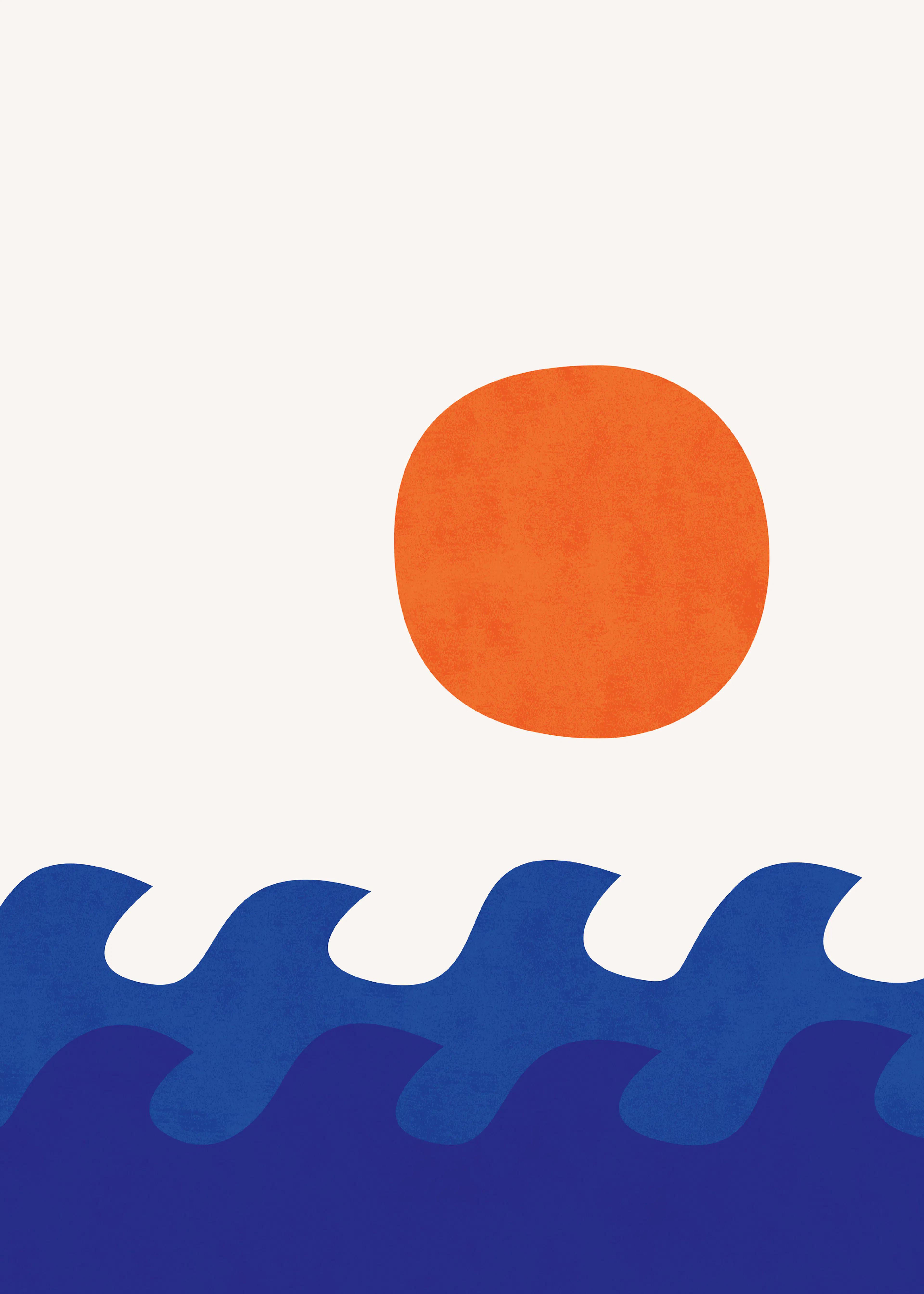 Blue Sunset Waves Poster 0