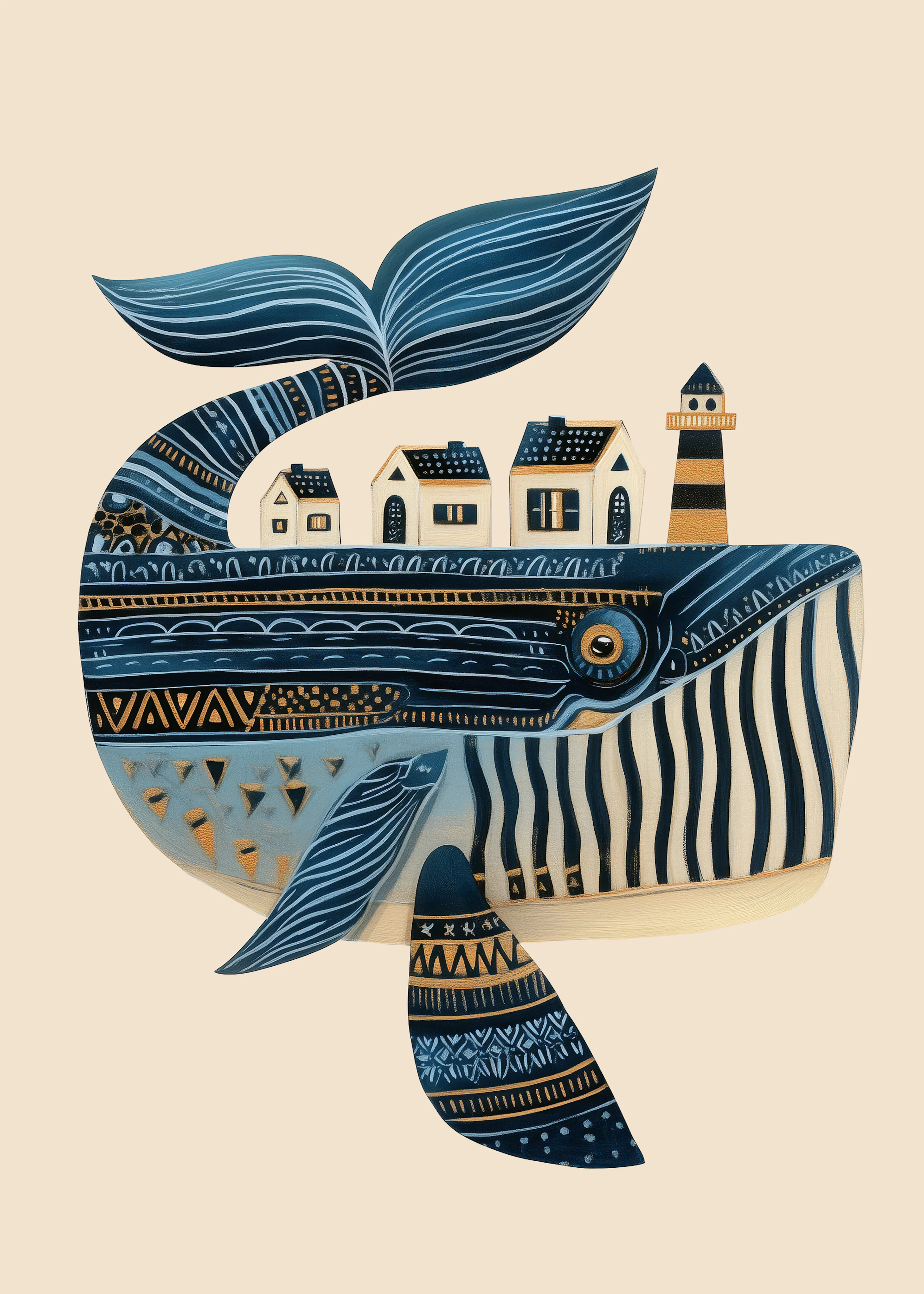 Whale Lighthouse Poster 0