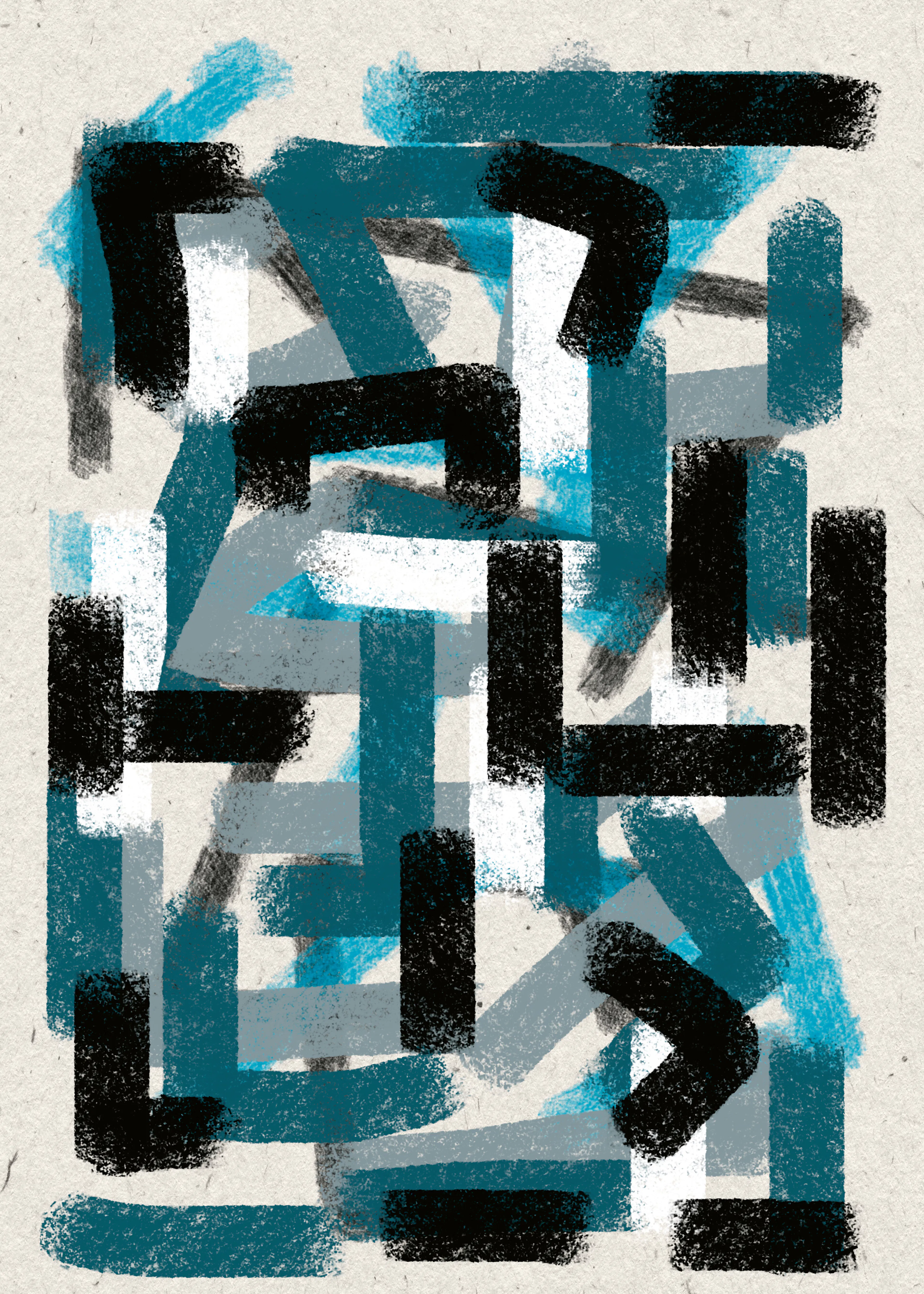 Black Blue Maze Poster 0