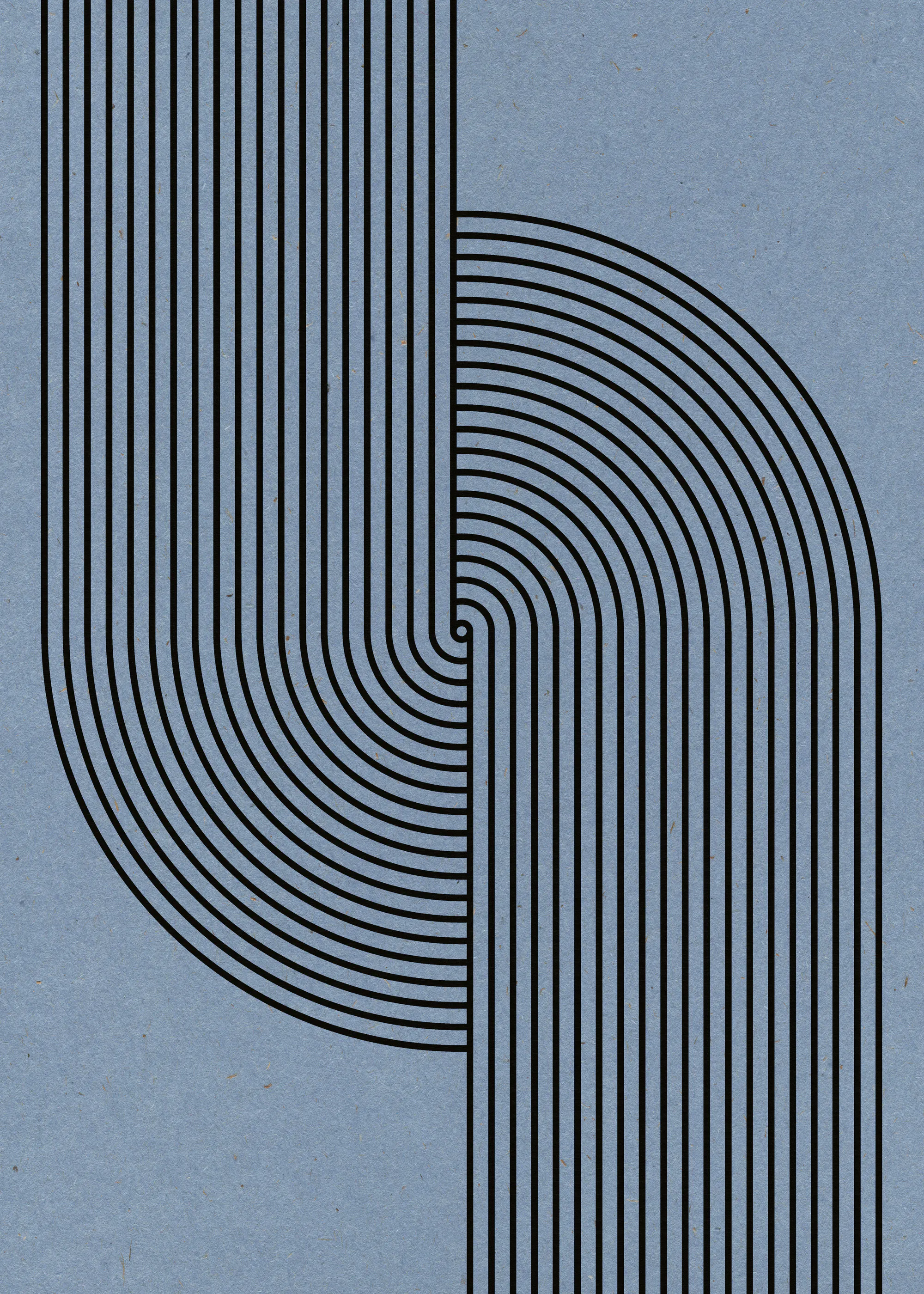 Líneas Curvas Azules Póster 0