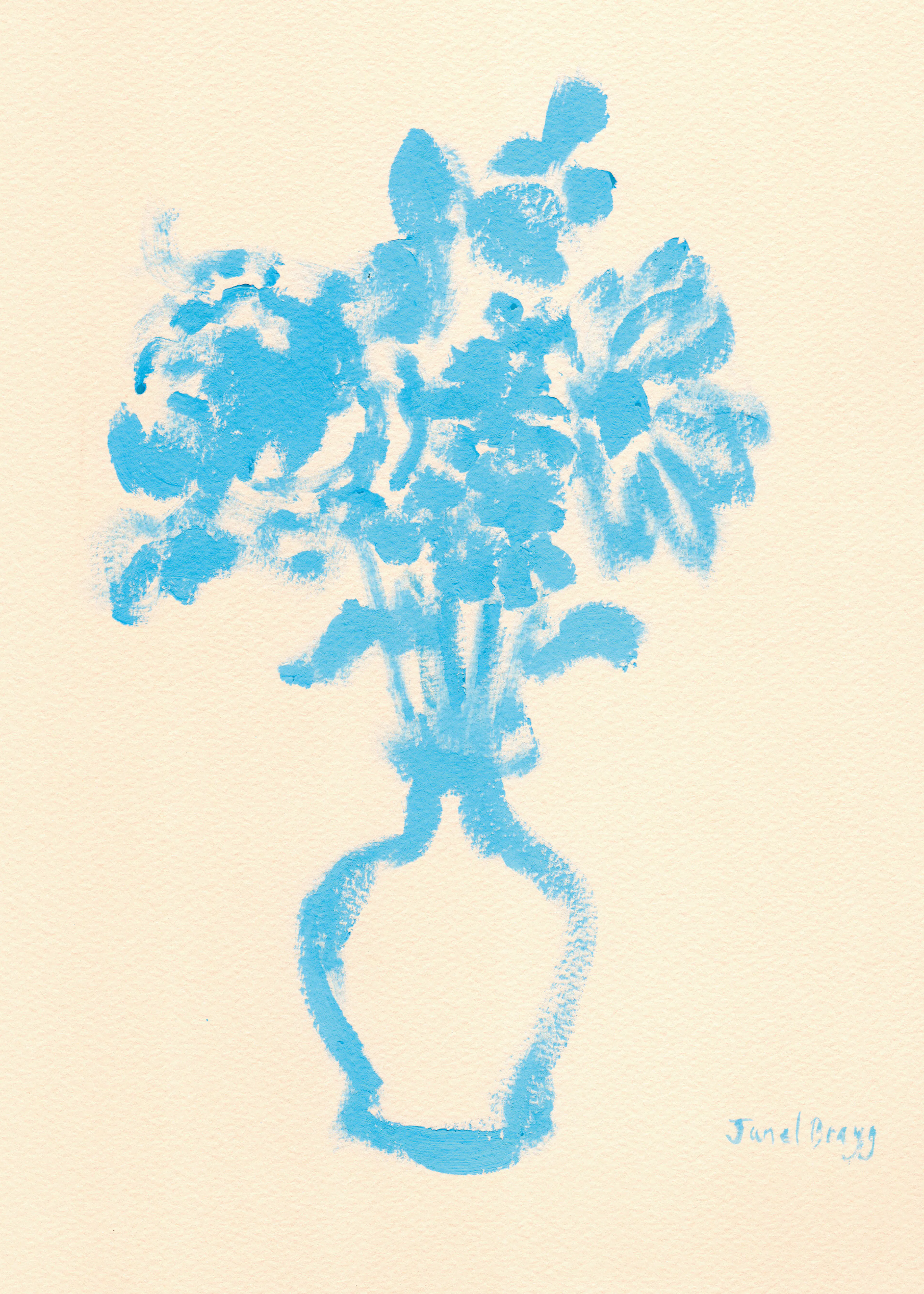 Blue Beige Silhouette Poster 0