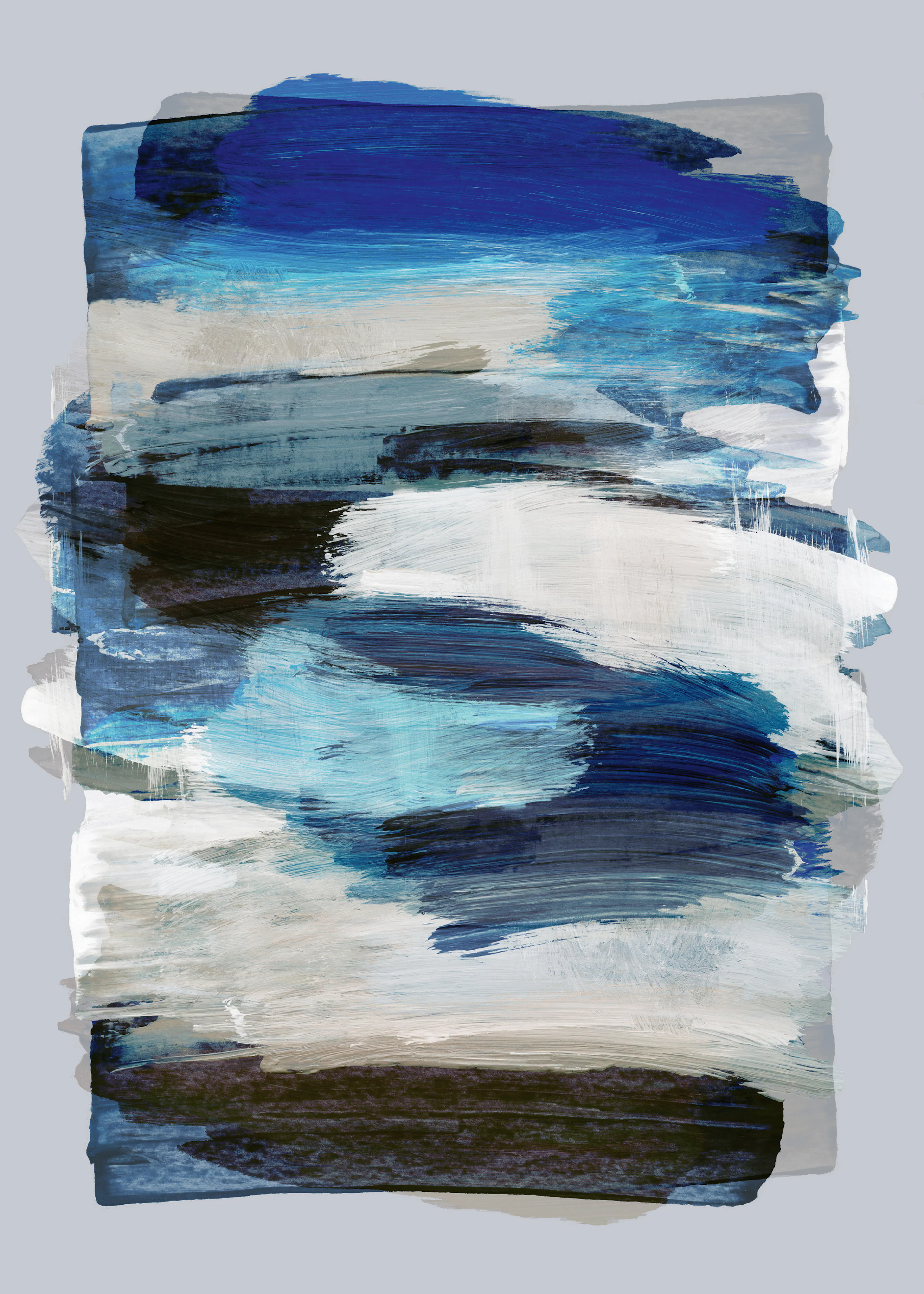 Navy Ocean Waves Poster 0