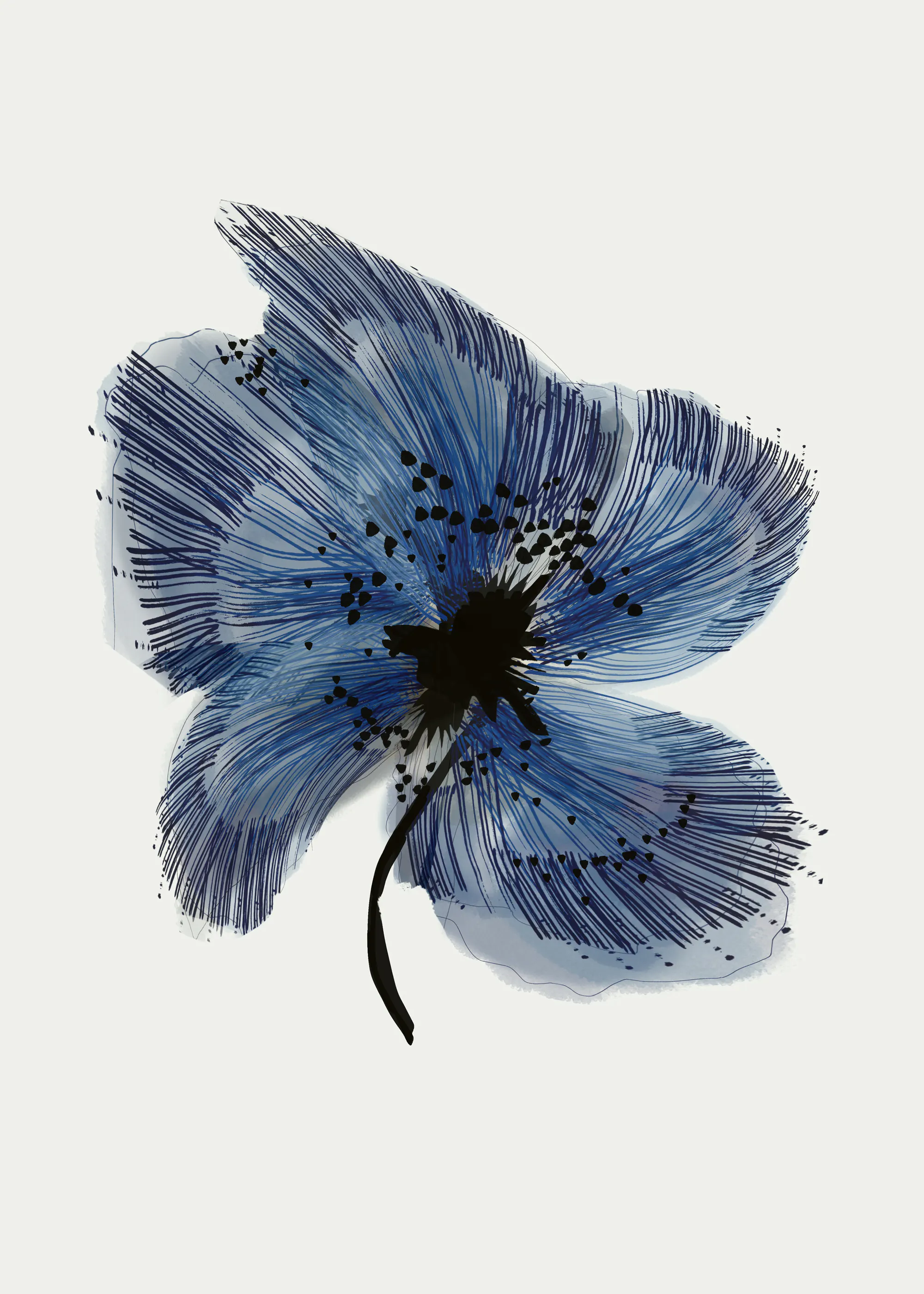 Indigo Blauwe Bloem Poster 0
