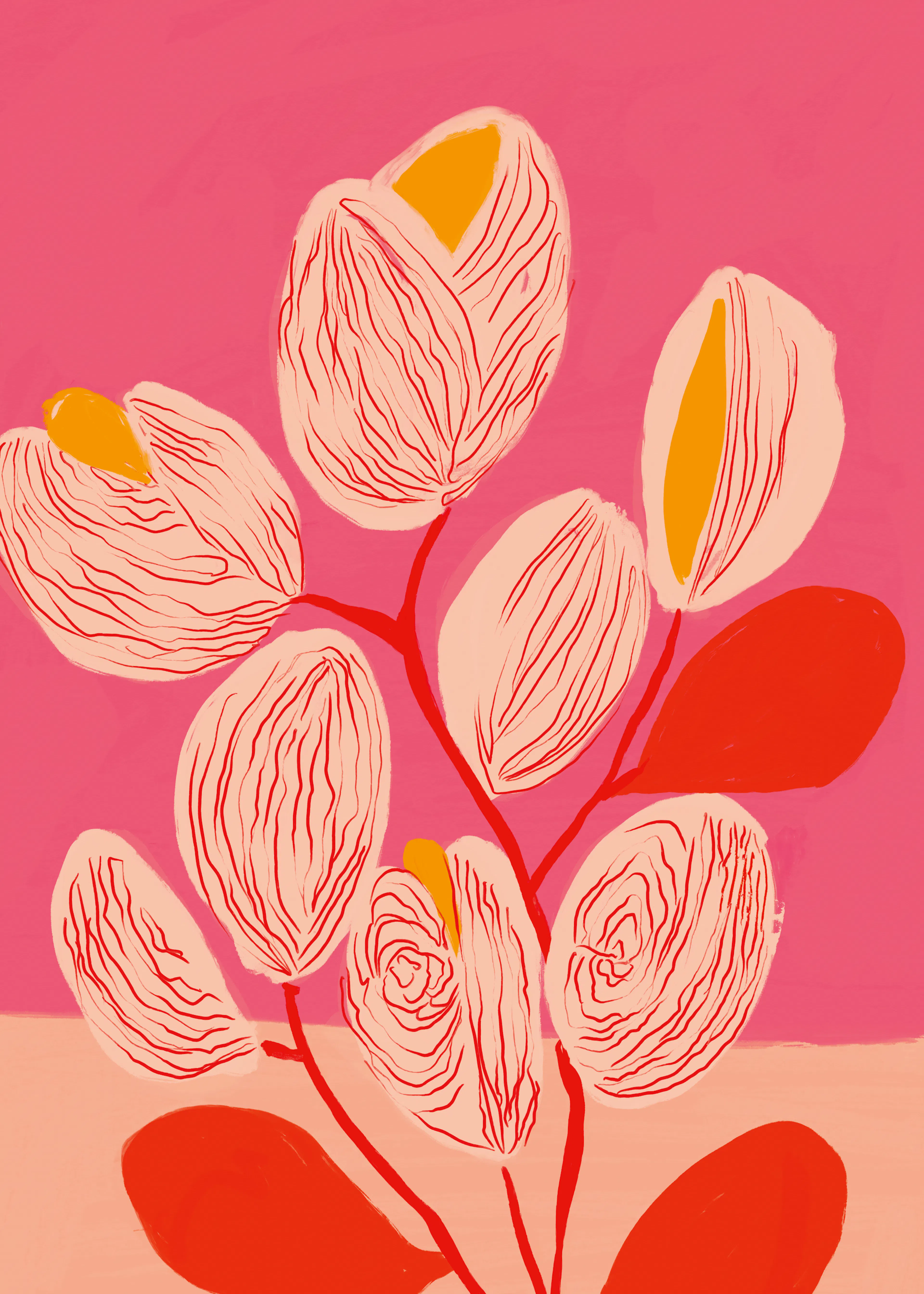 Pink Vibrant Blossoms Poster 0