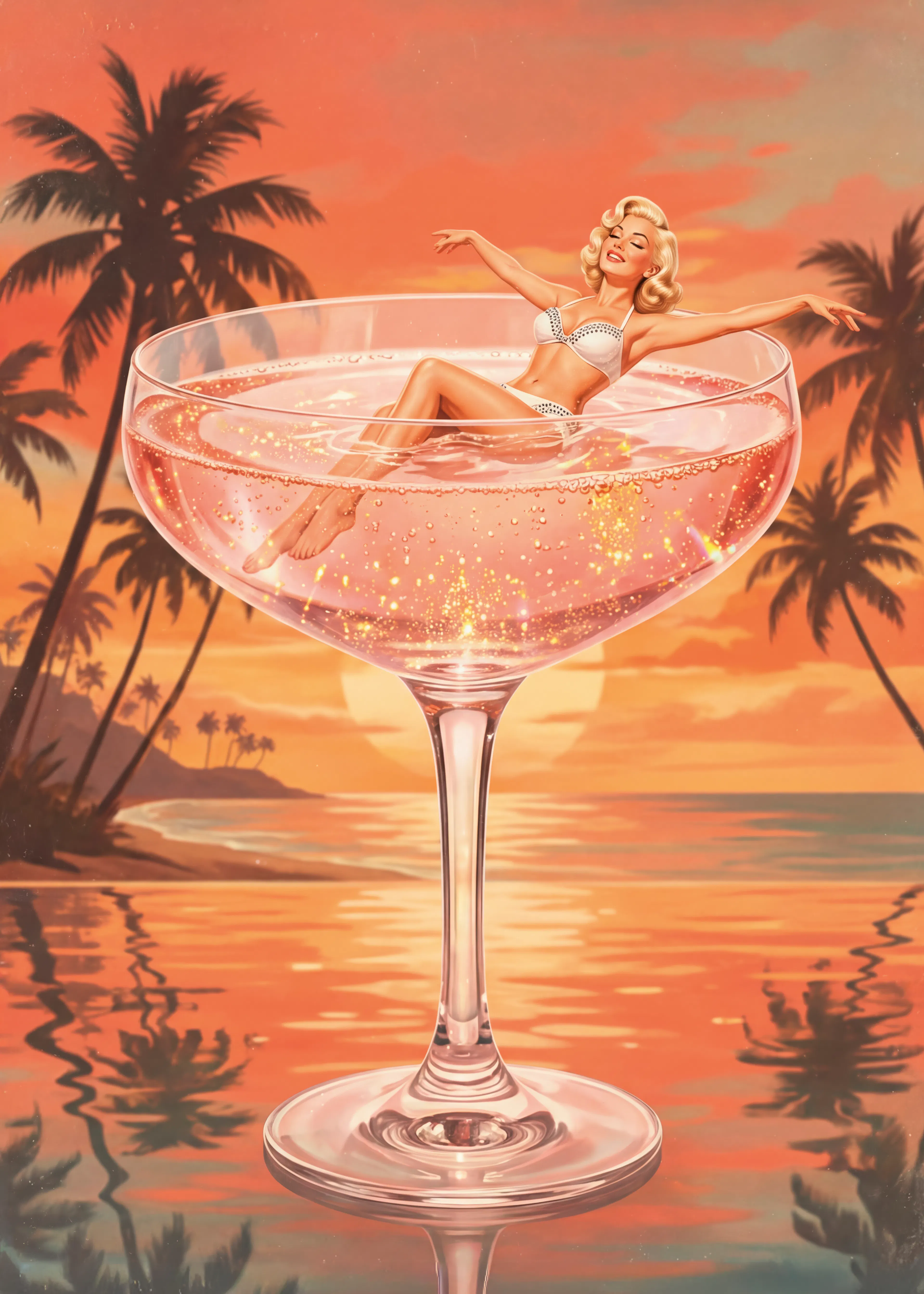 Tropical Sunset Cocktail Poster 0