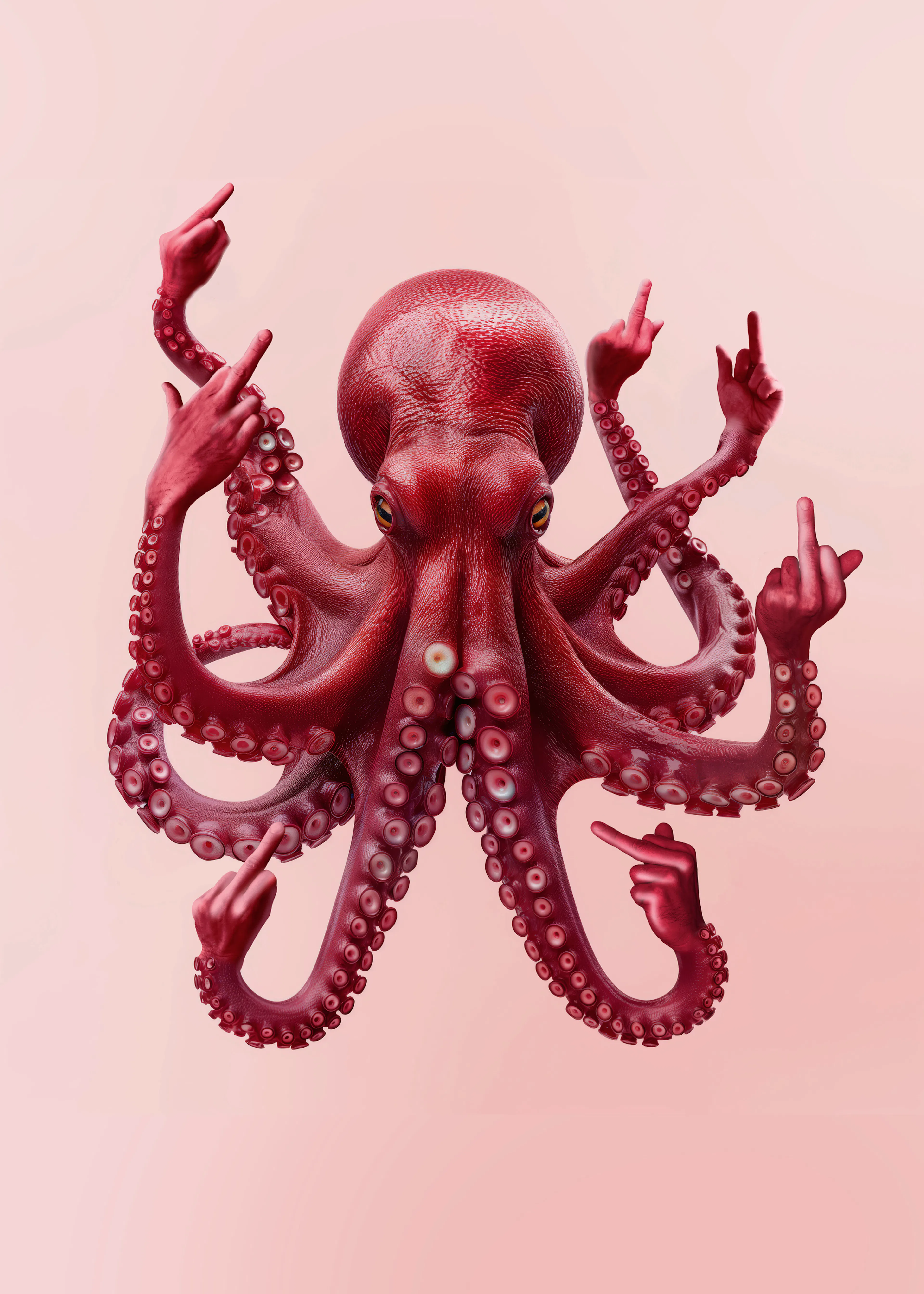 Red Deep Sea Octopus Poster 0