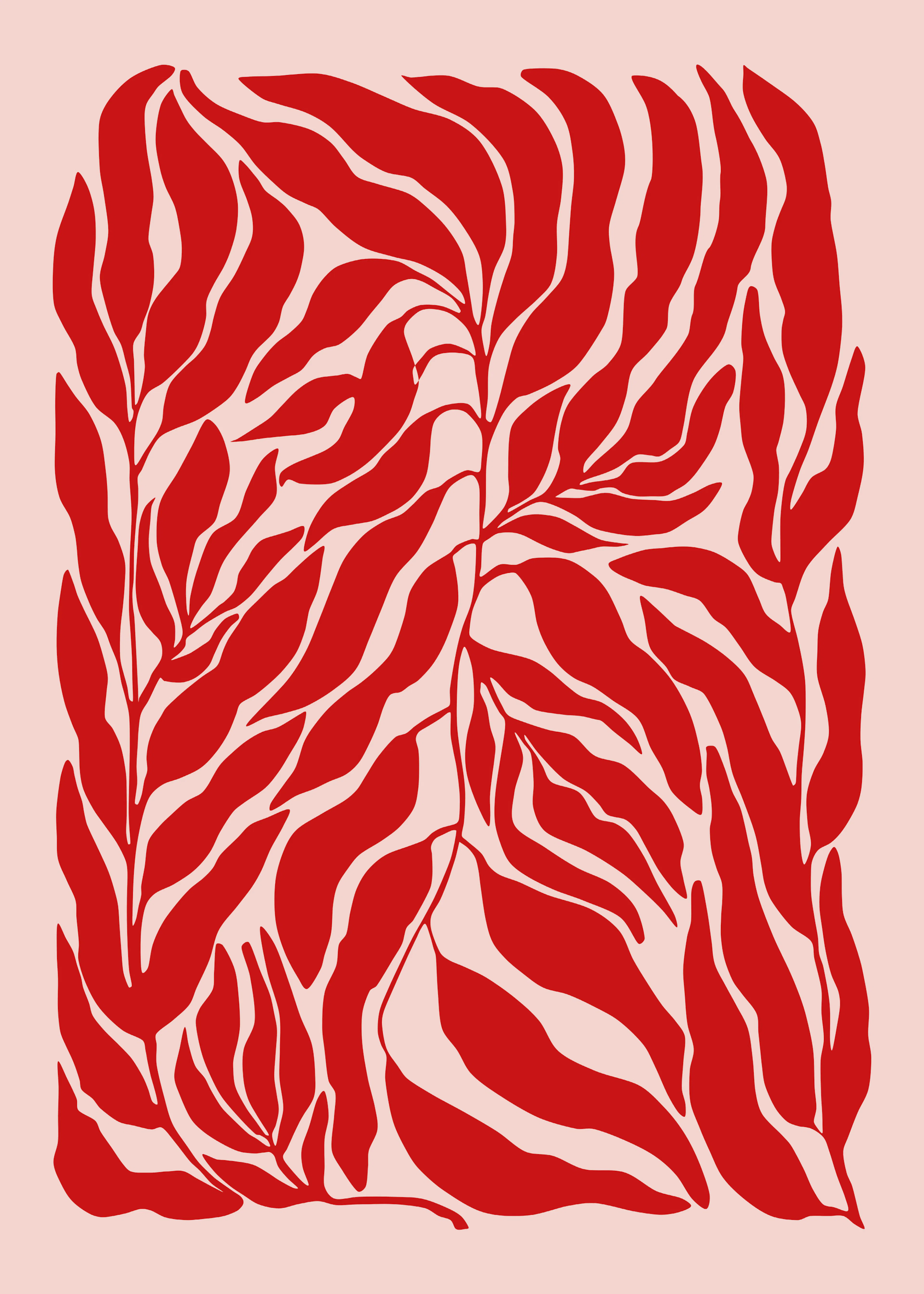 Red Fiery Waves Poster 0