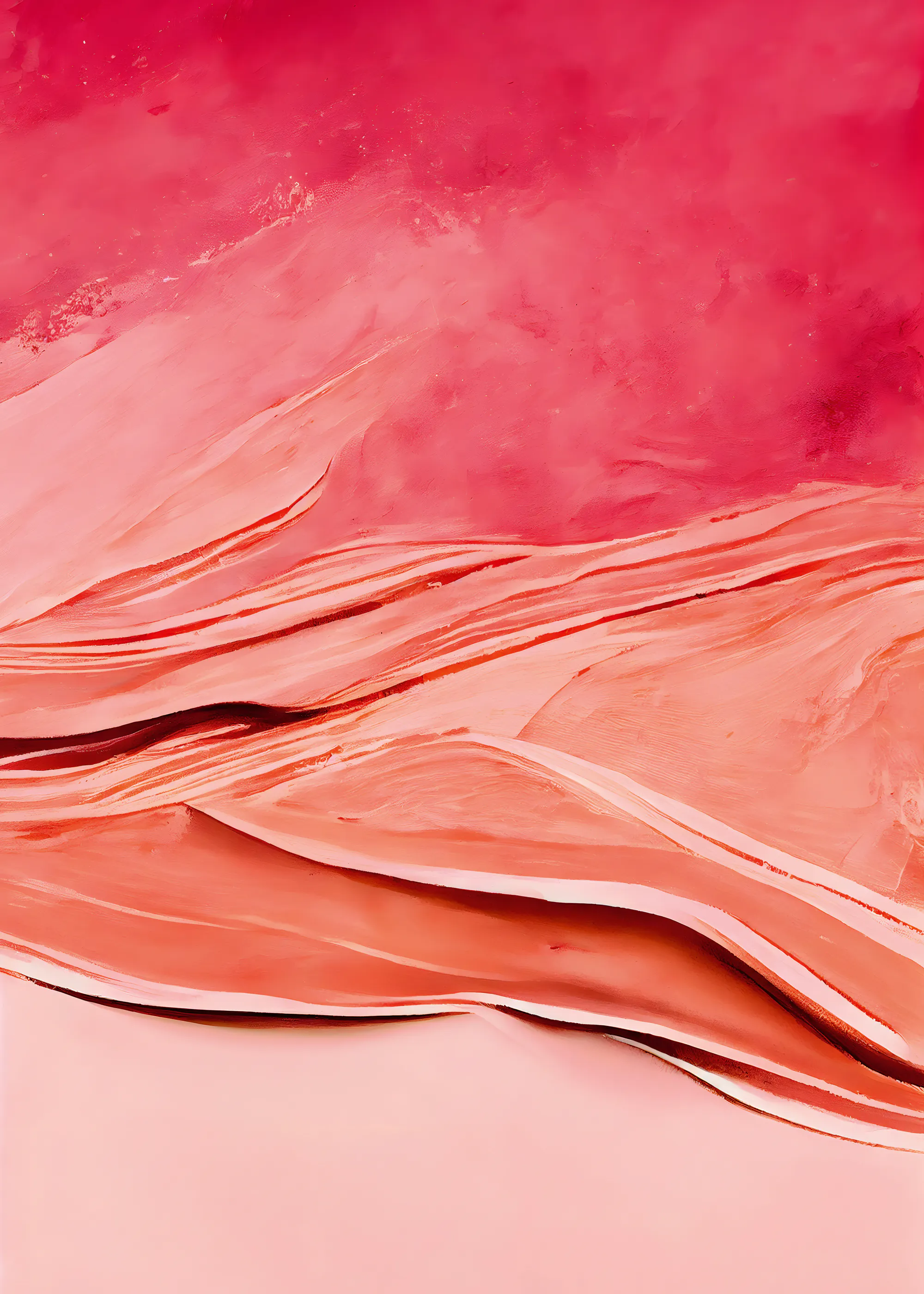 Coral Pink Waves Poster 0