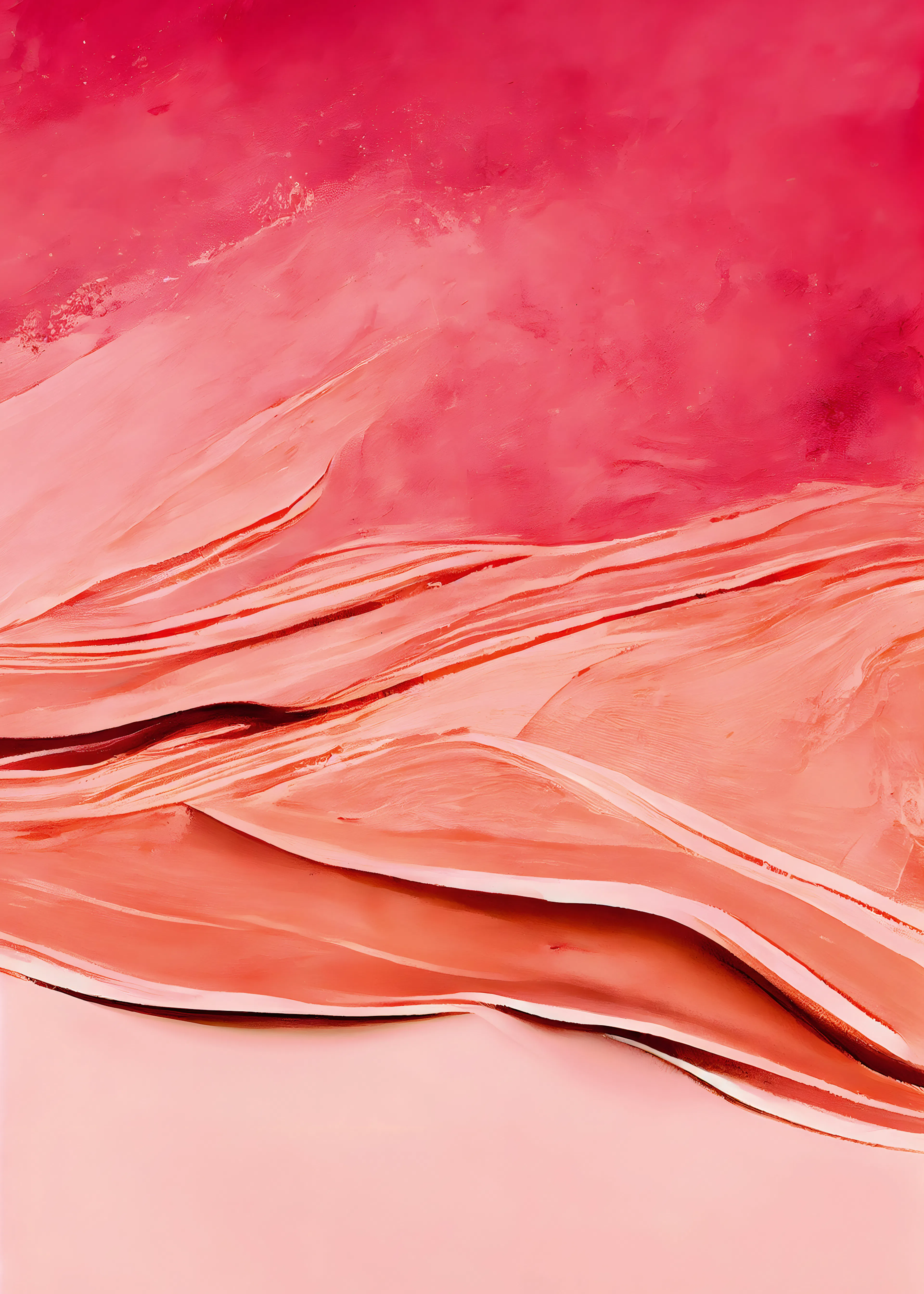 Coral Pink Waves Poster 0