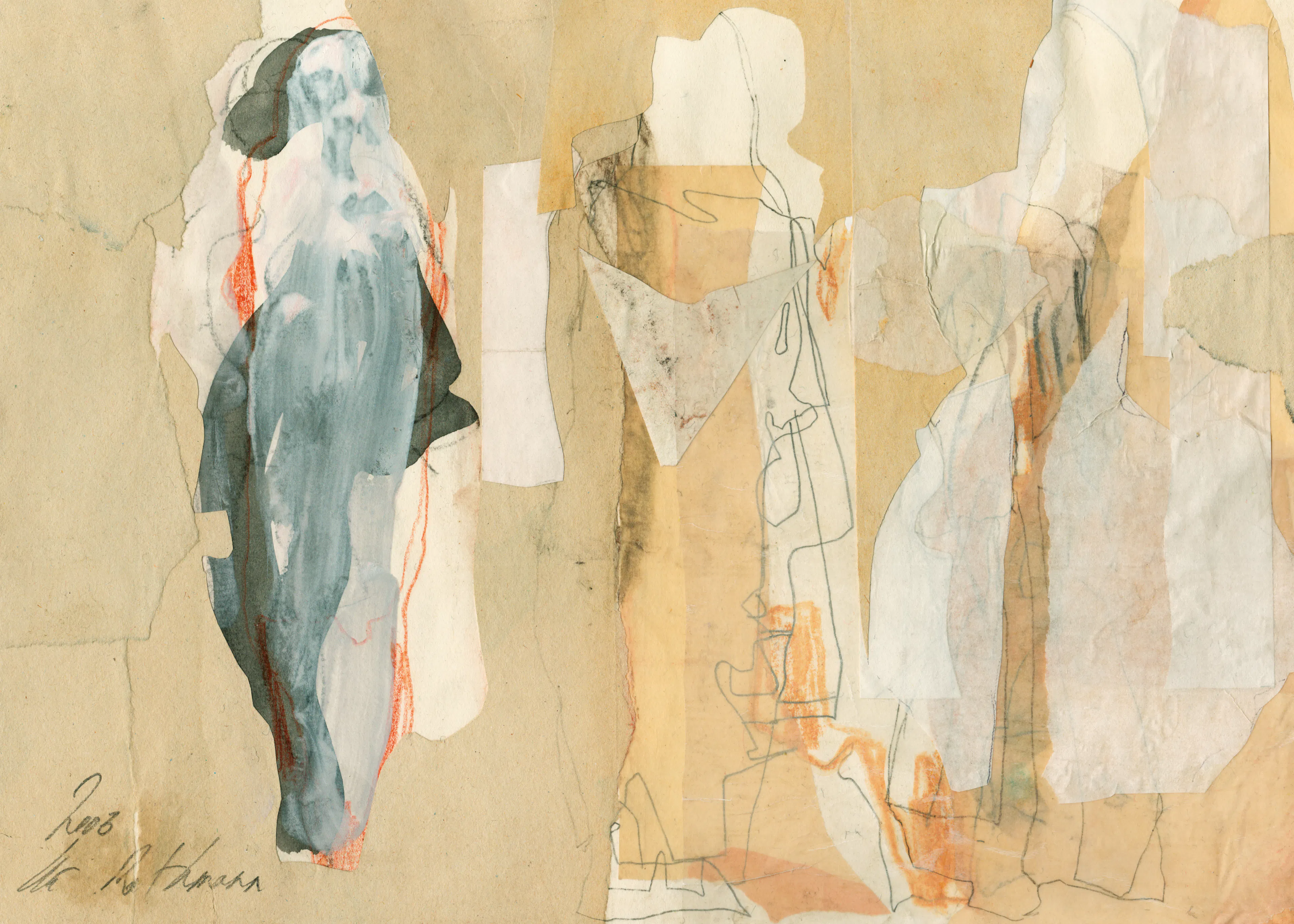 Beige Ethereal Figures Poster 0