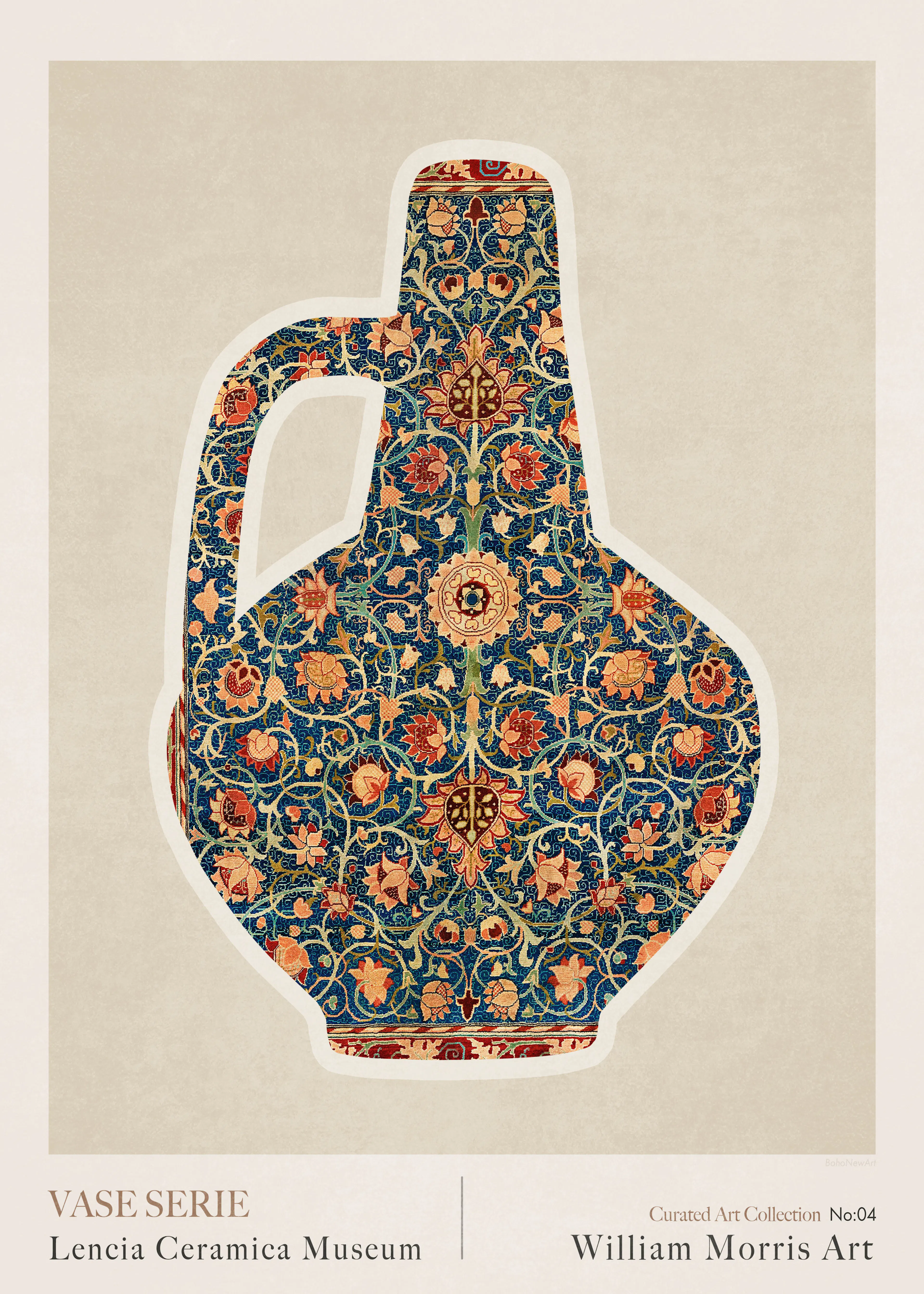Vintage Floral Vase Poster 0