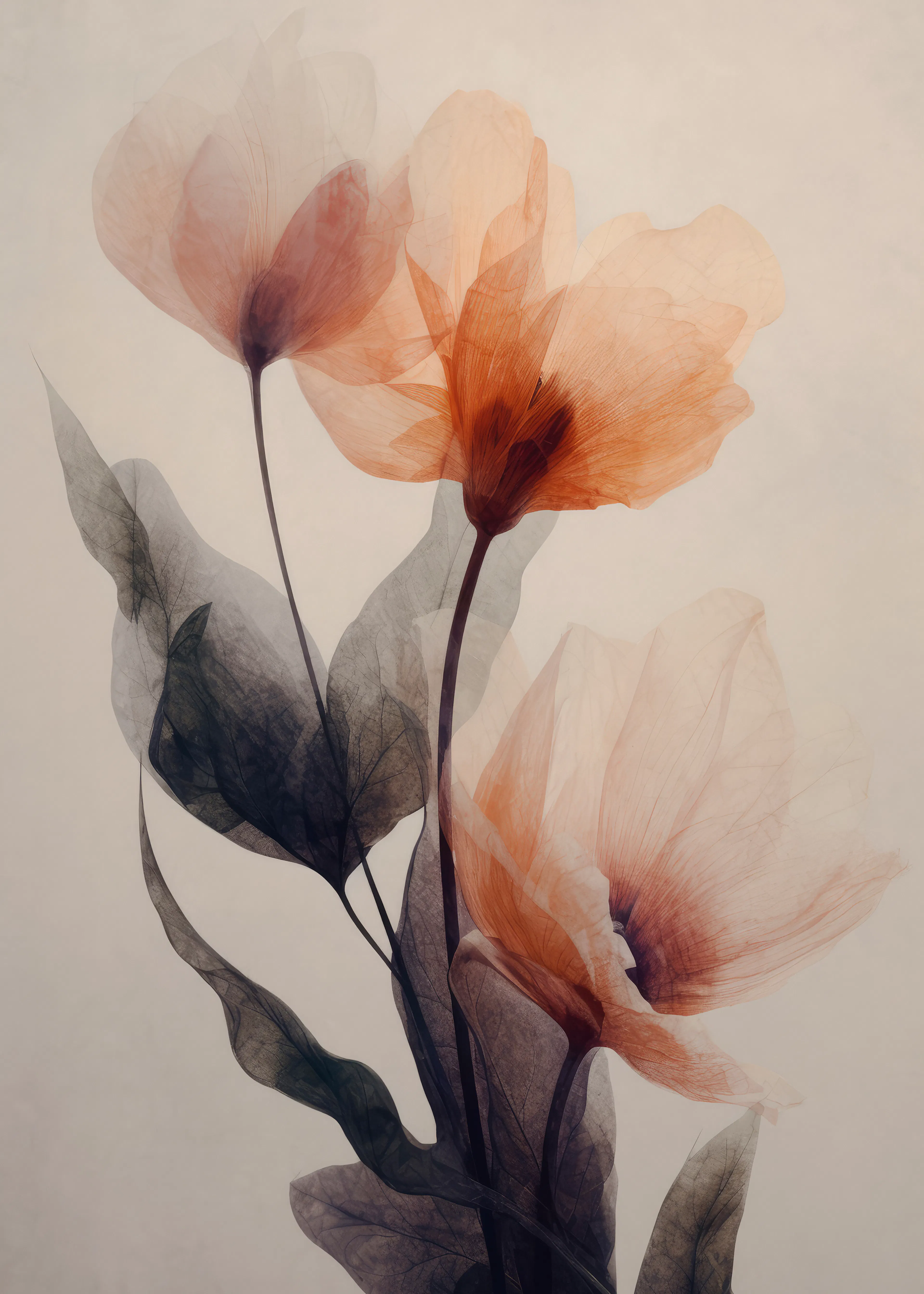 Peach Ethereal Blooms Poster 0