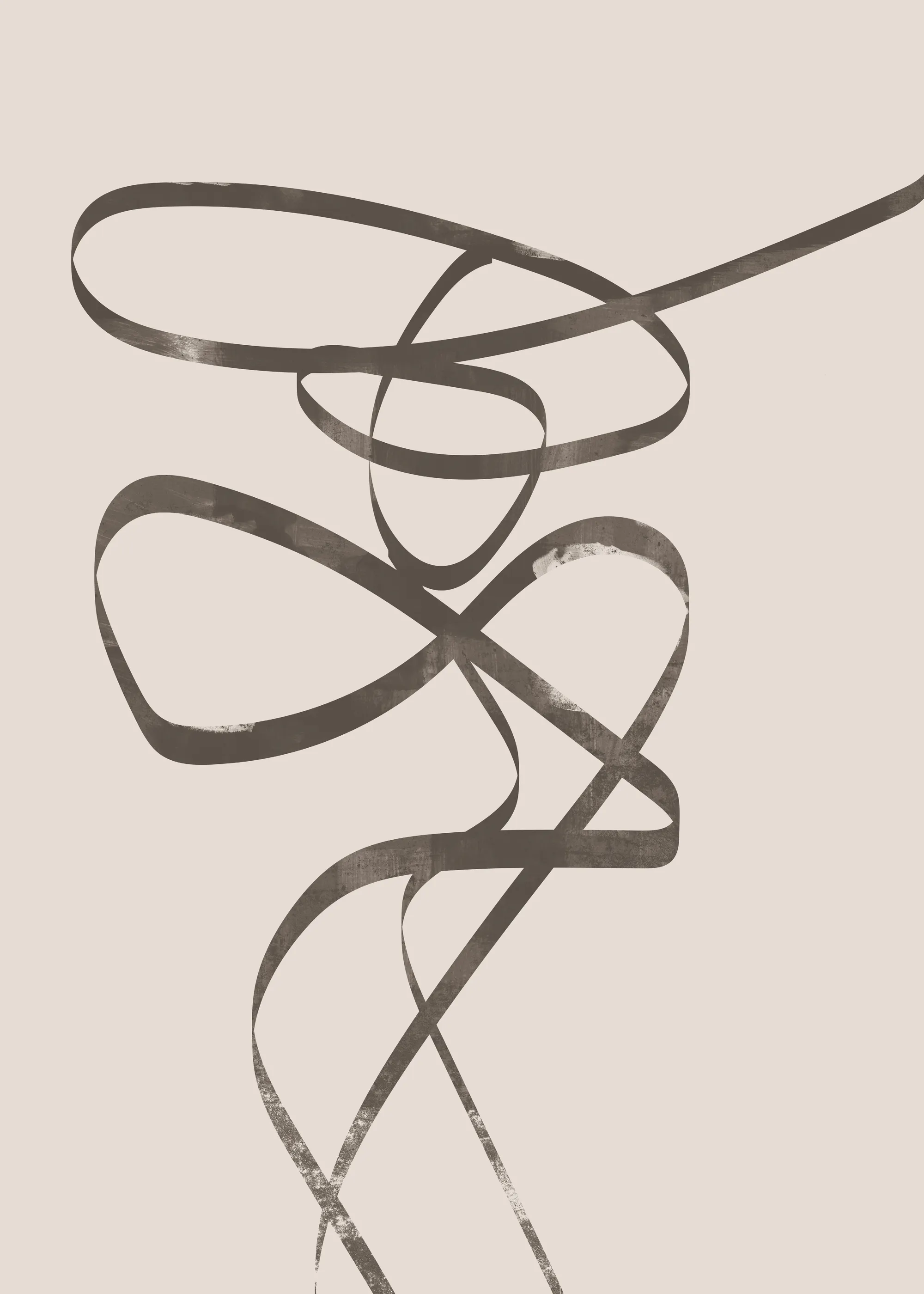 Beige Elegante Linien Poster 0