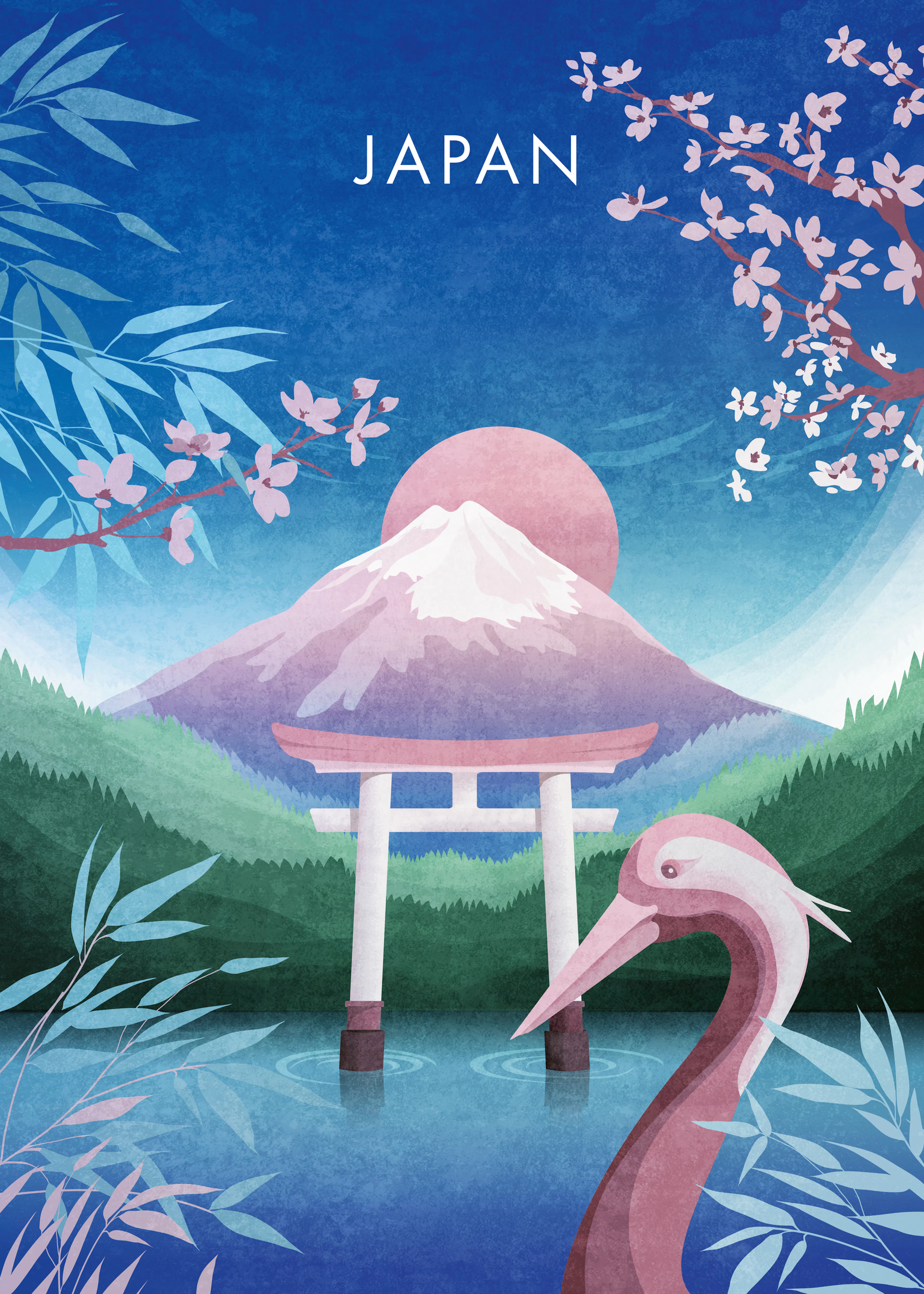 Giappone Sereno Blu Poster 0