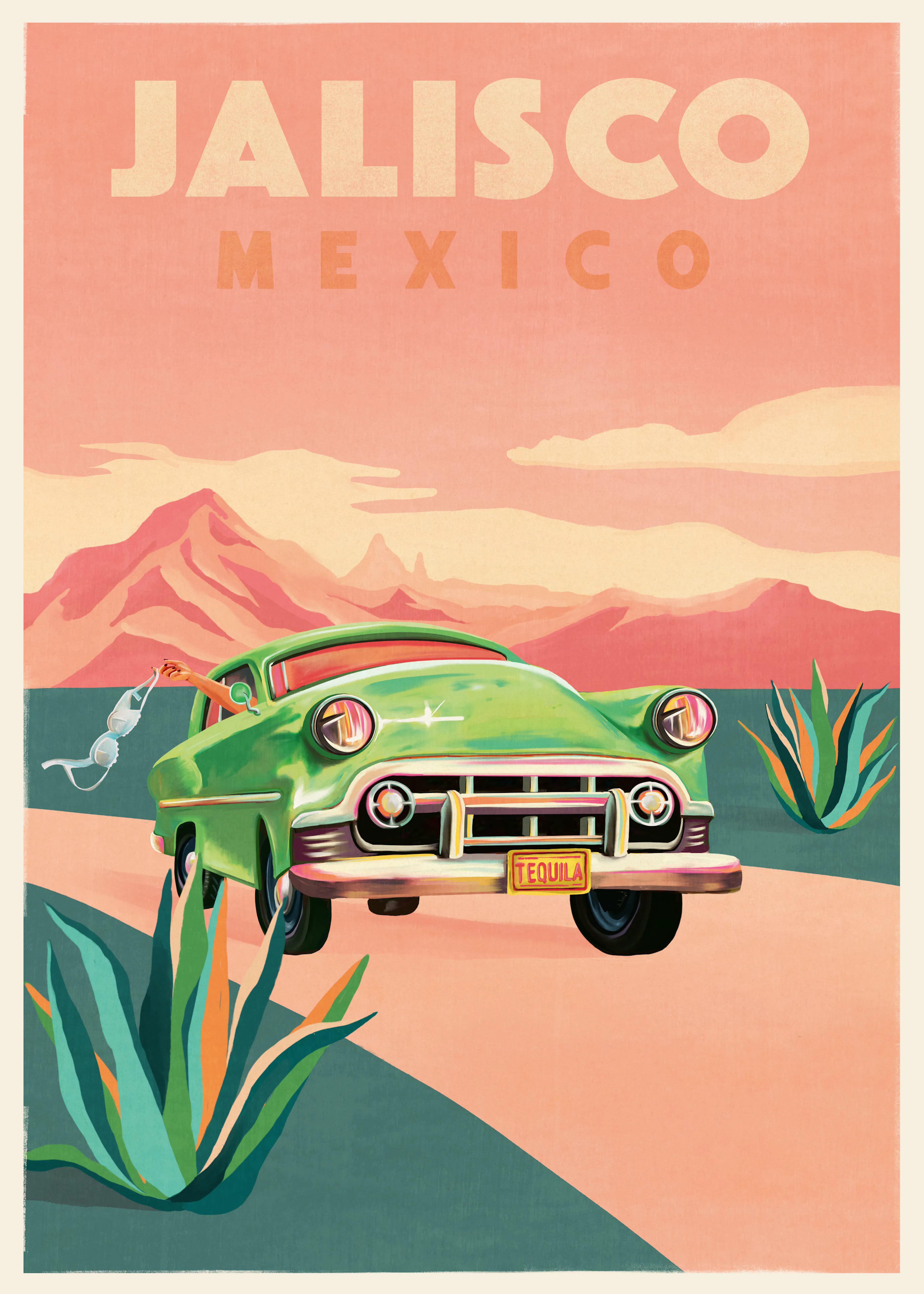 Green Vintage Roadtrip Poster 0
