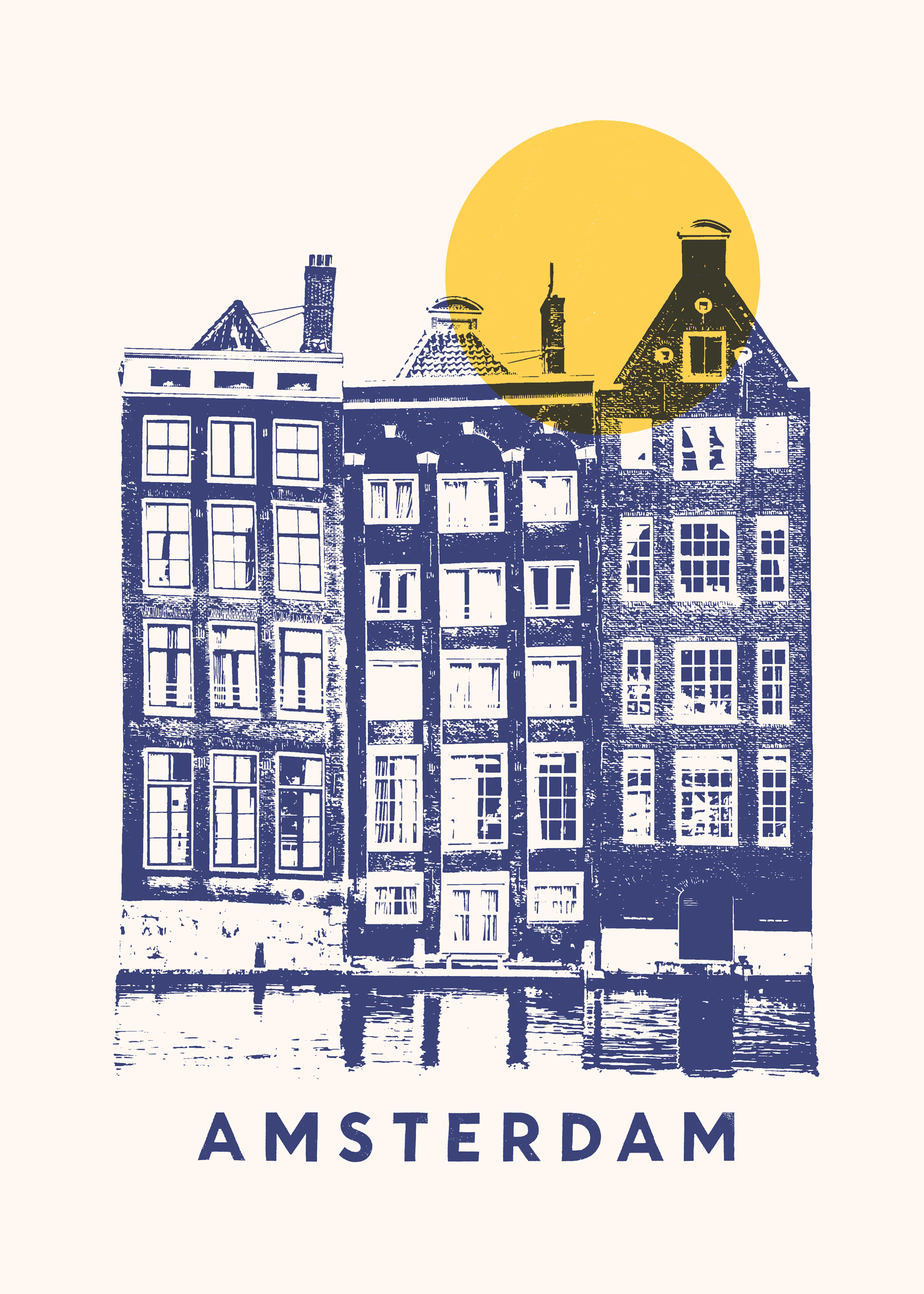 Encanto de Ámsterdam Azul Marino Póster 0