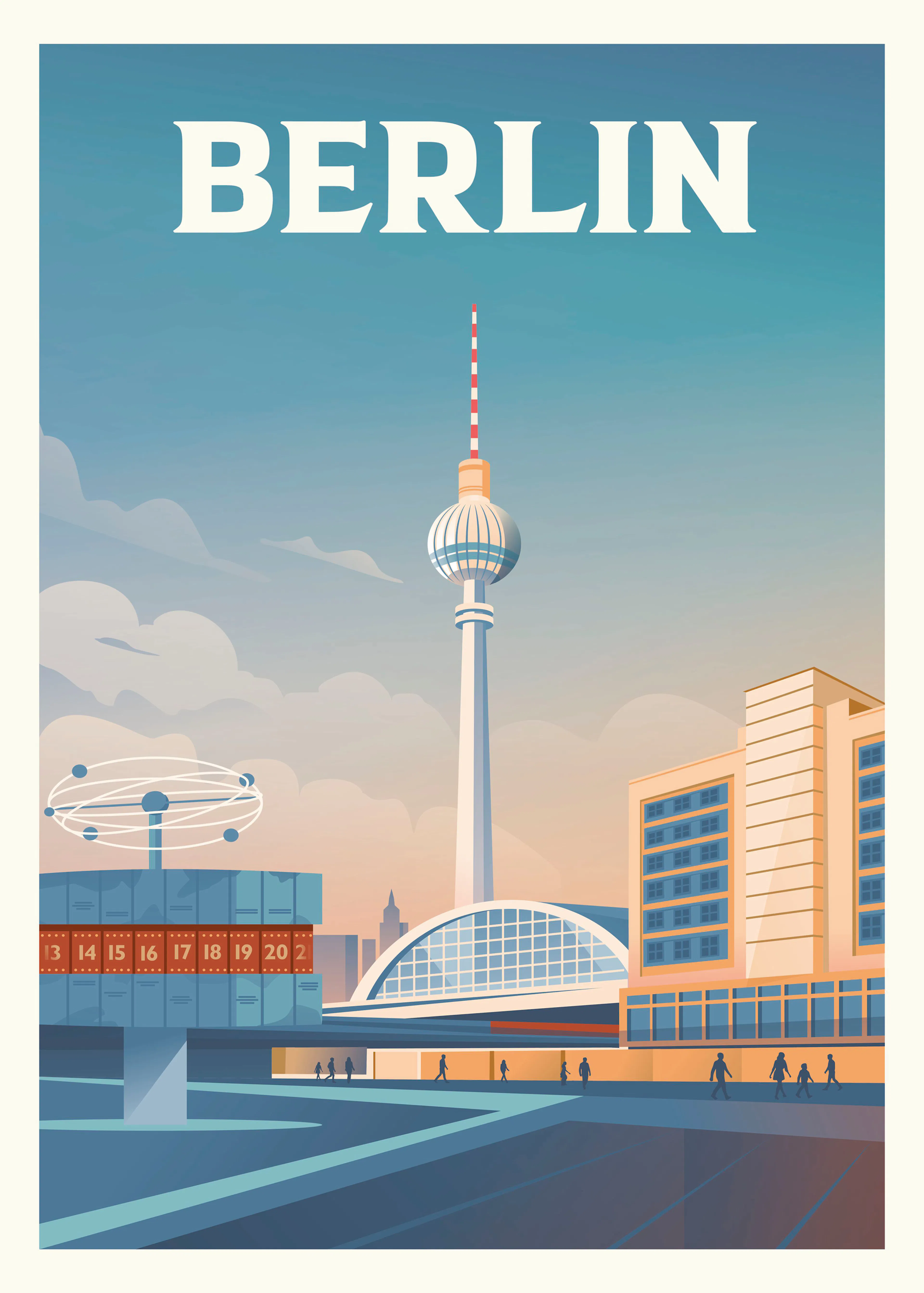 Blue Berlin Skyline Poster 0