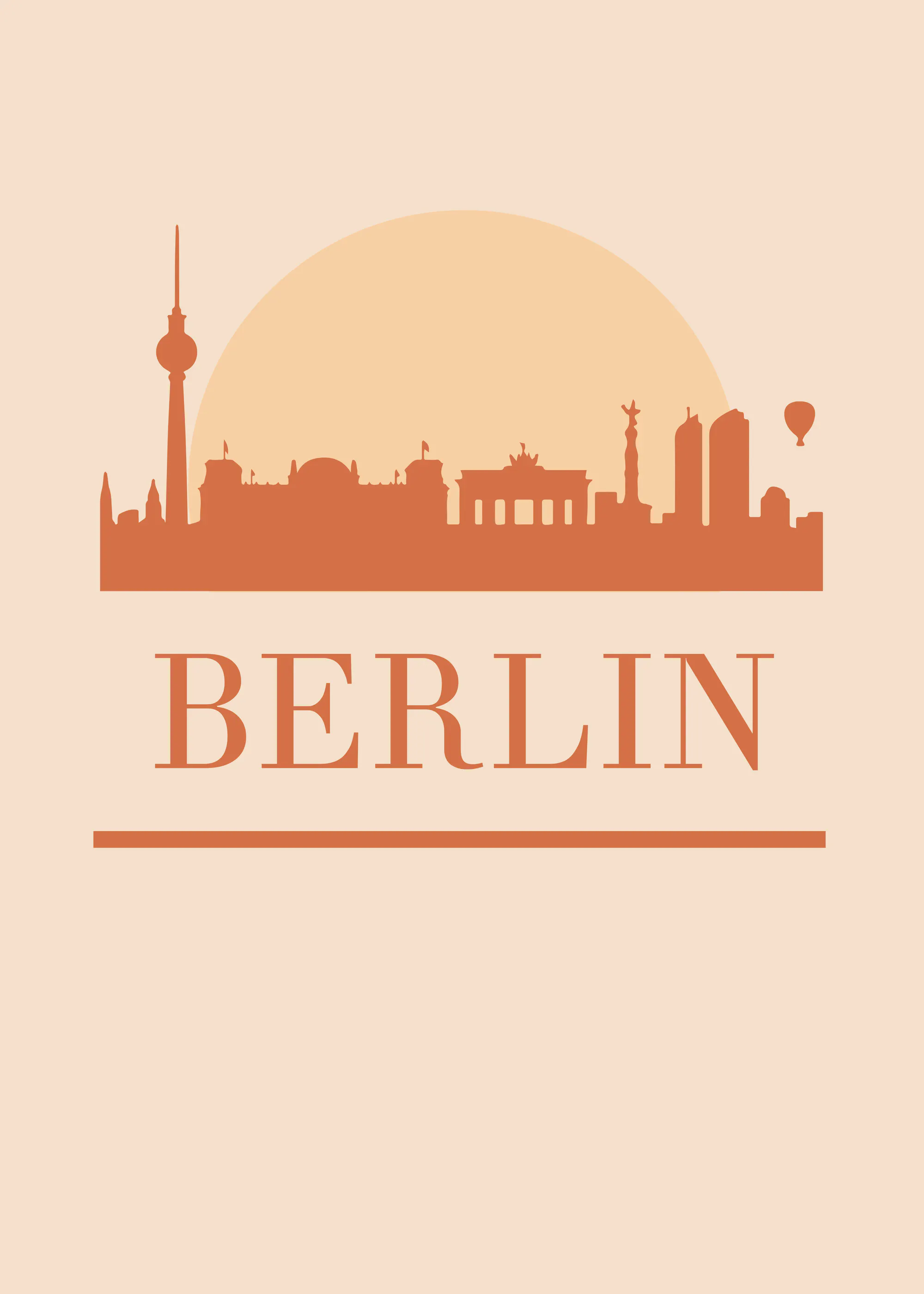 Orange Berlin Skyline Poster 0