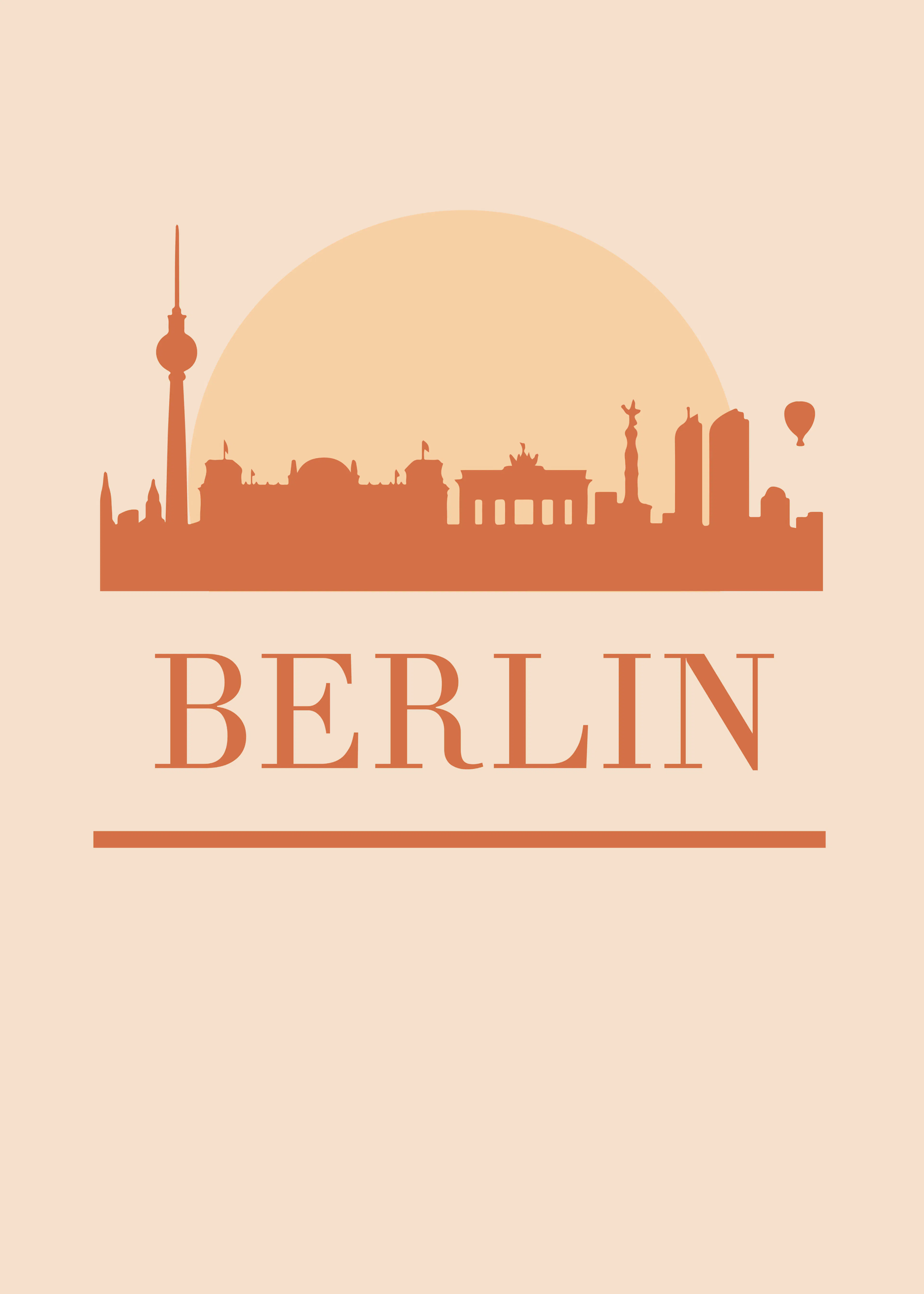 Orange Berlin Skyline Poster 0