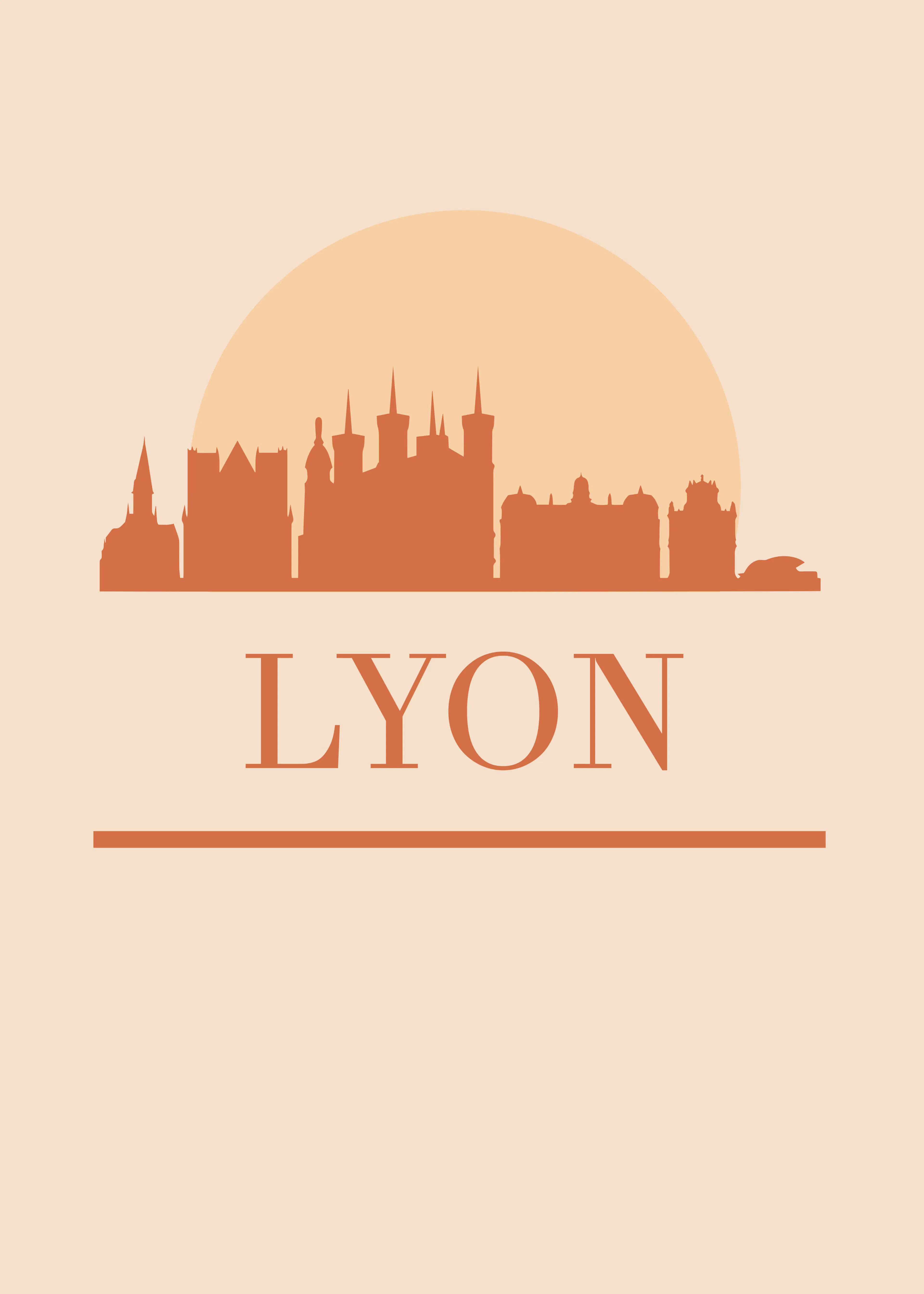 Lyon Skyline Poster 0