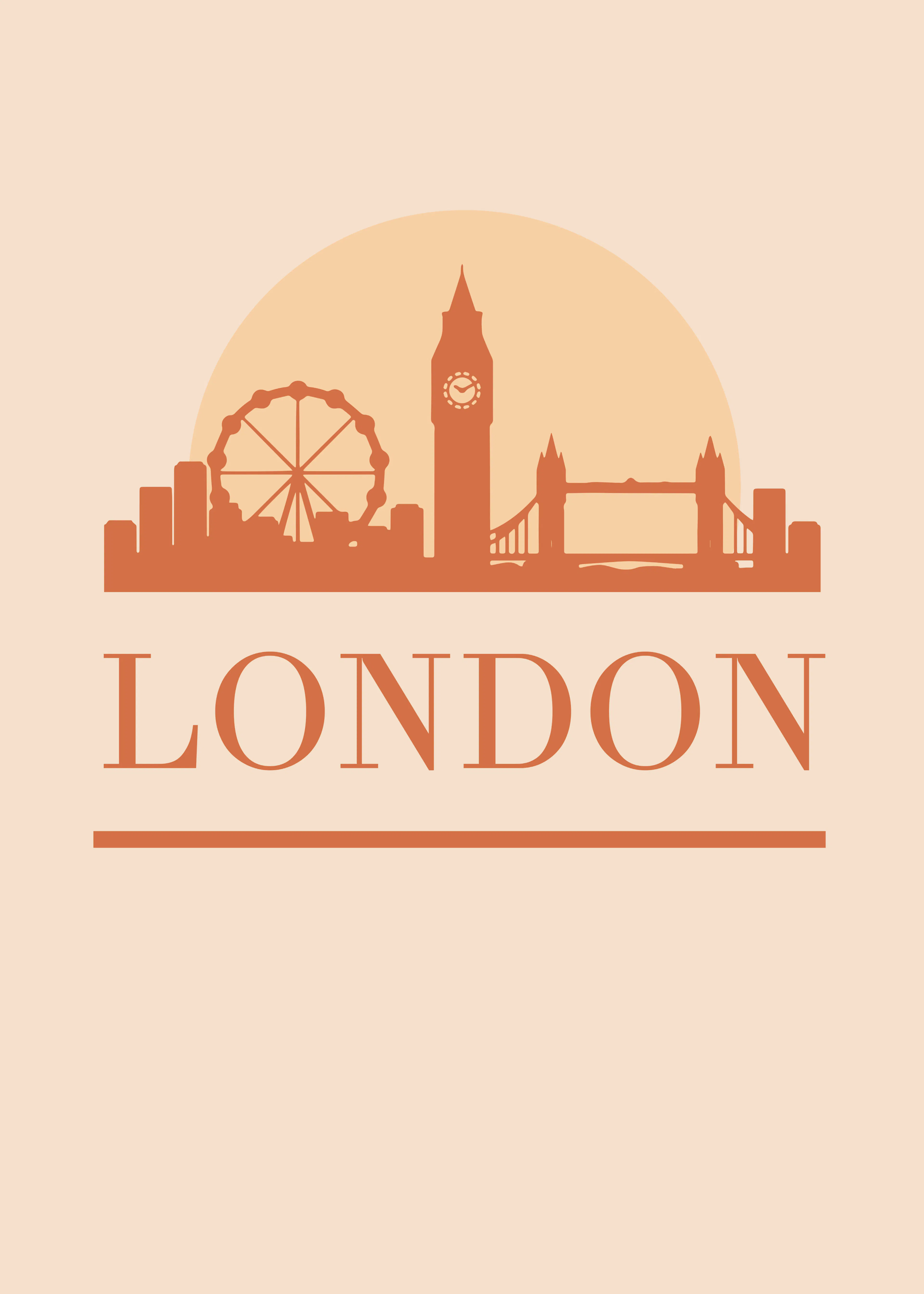 Orange London Skyline Poster 0