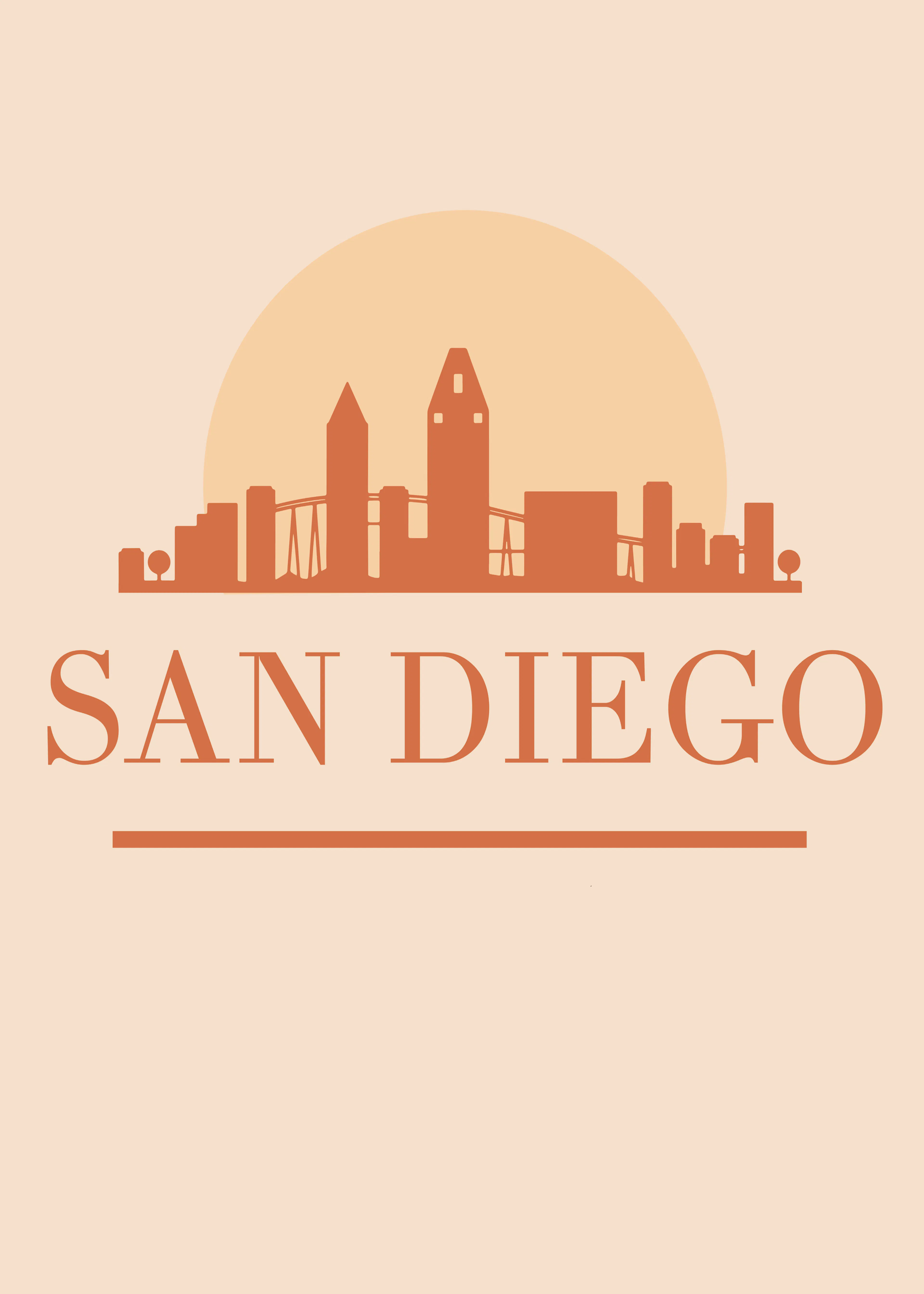 Peach Sunset Skyline Poster 0