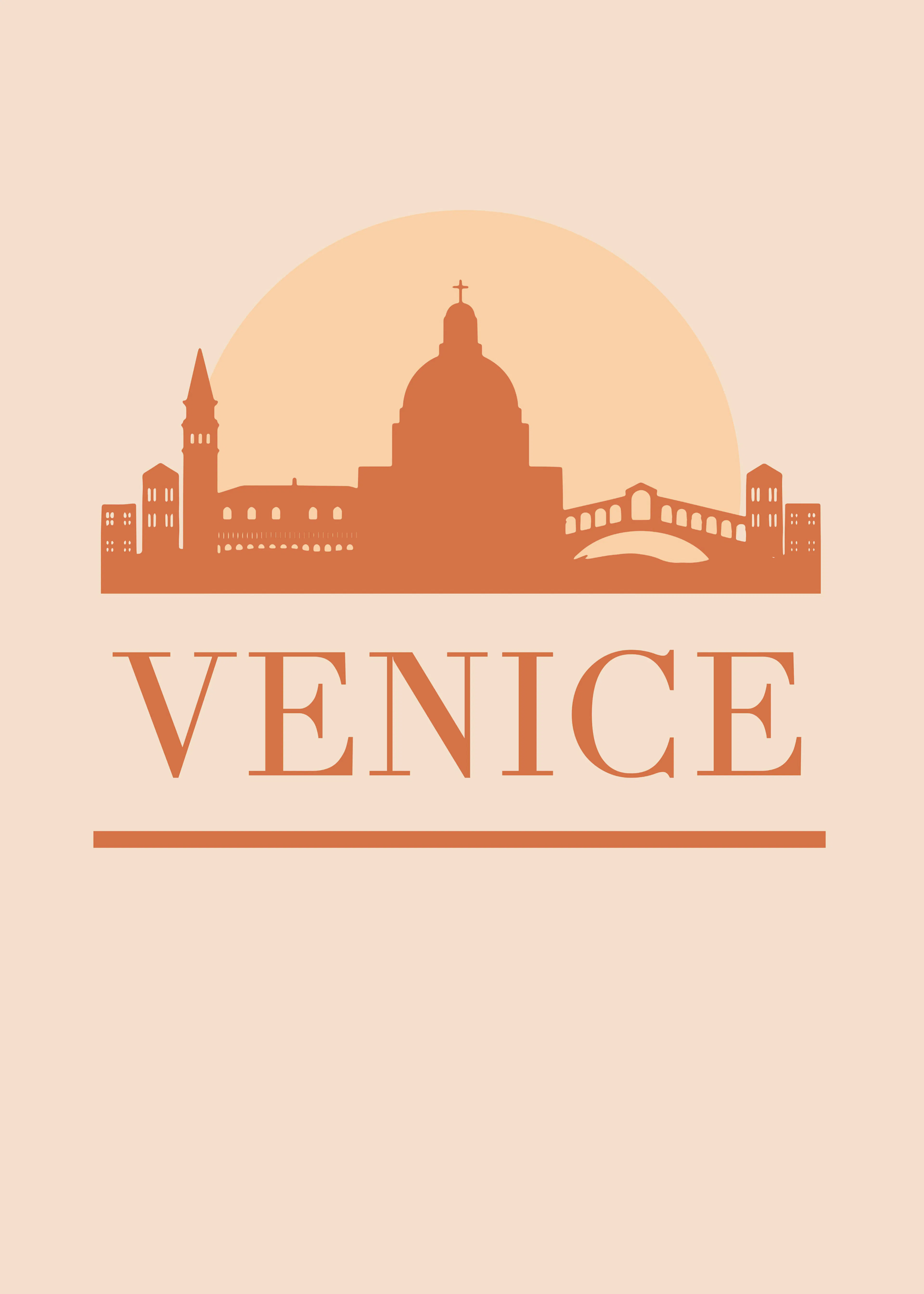 Peach Venice Sunset Poster 0