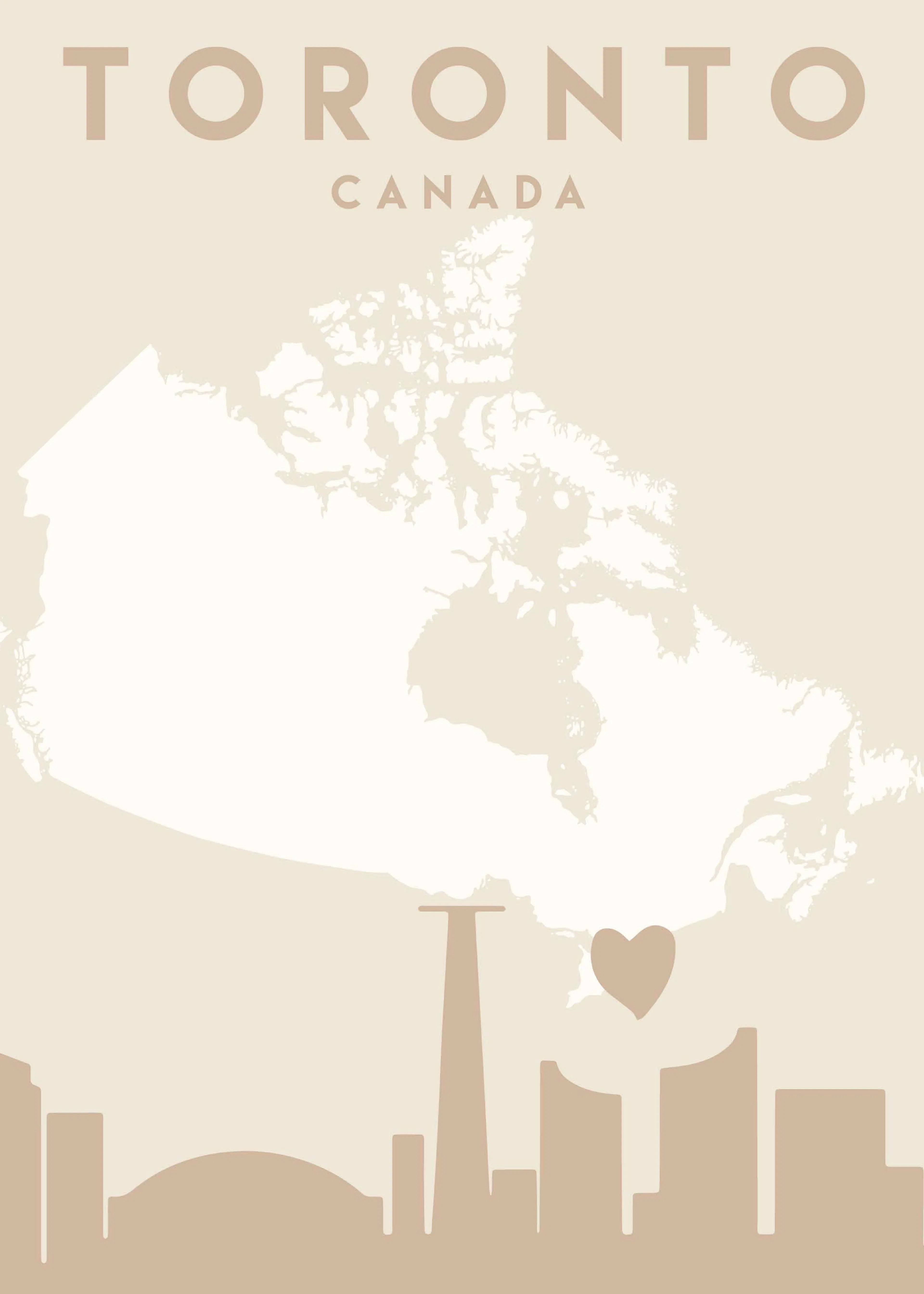 Beige Toronto Skyline Poster 0