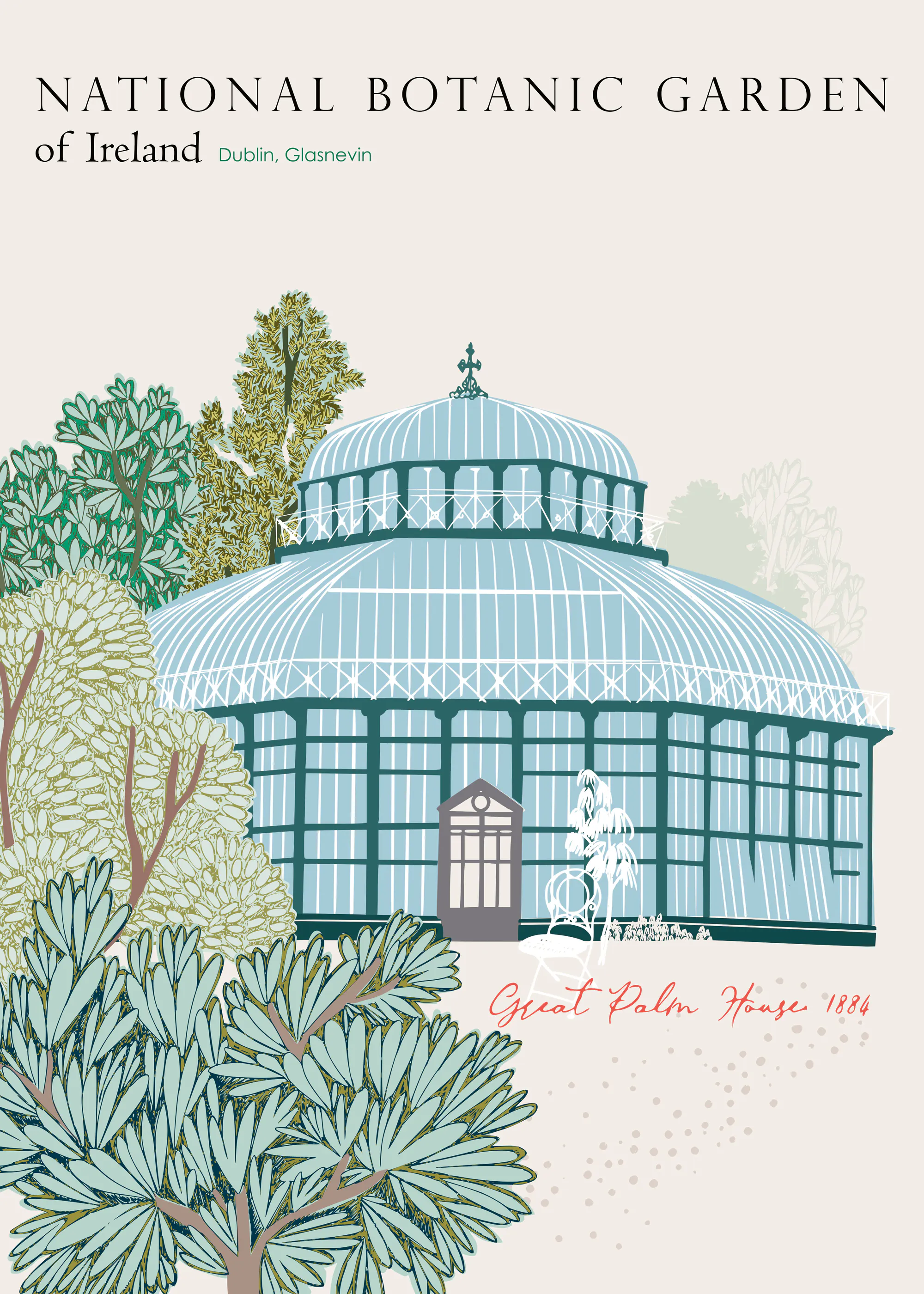 Blauer Botanischer Garten Poster 0