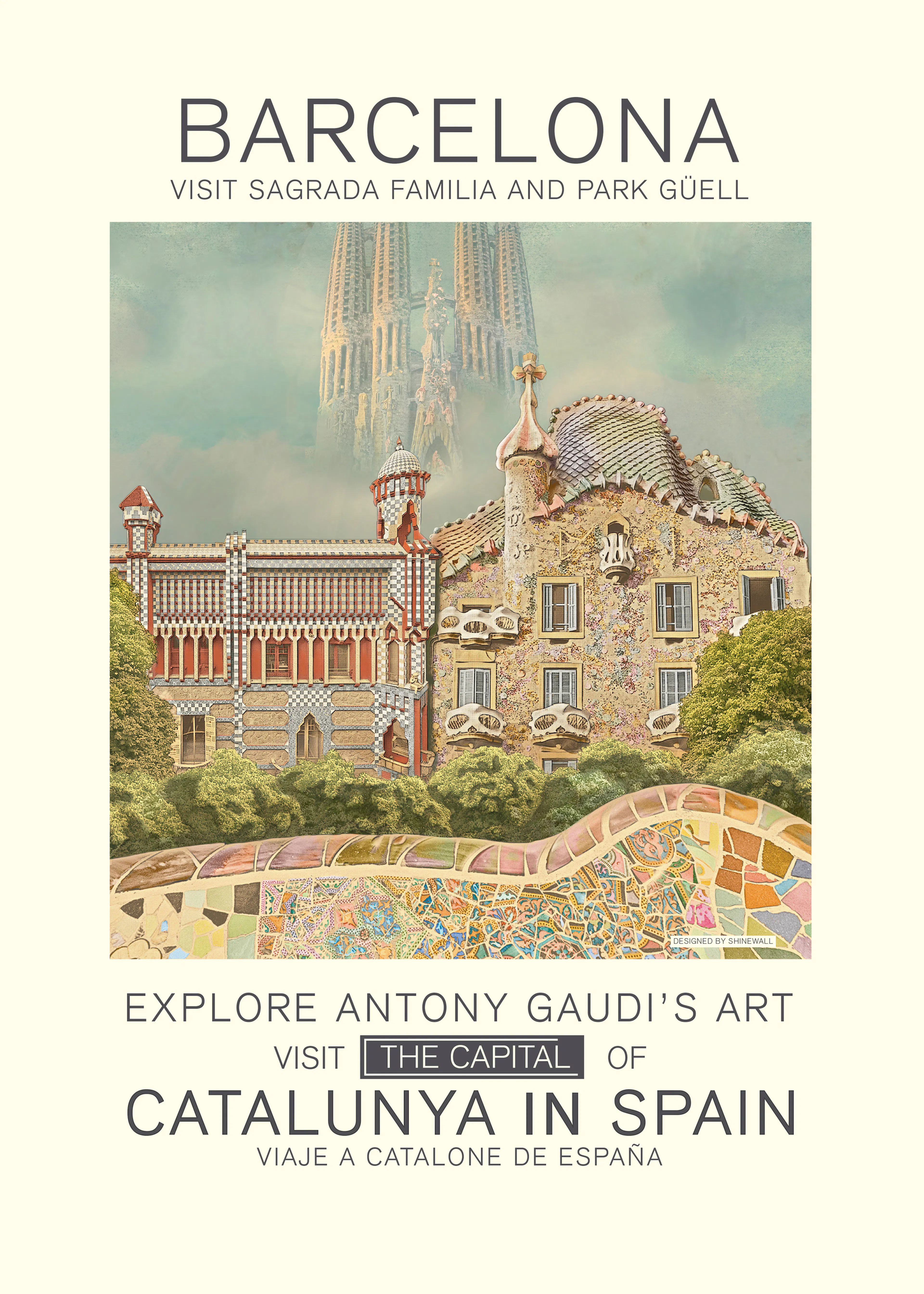Gaudi's Barcelona Poster 0