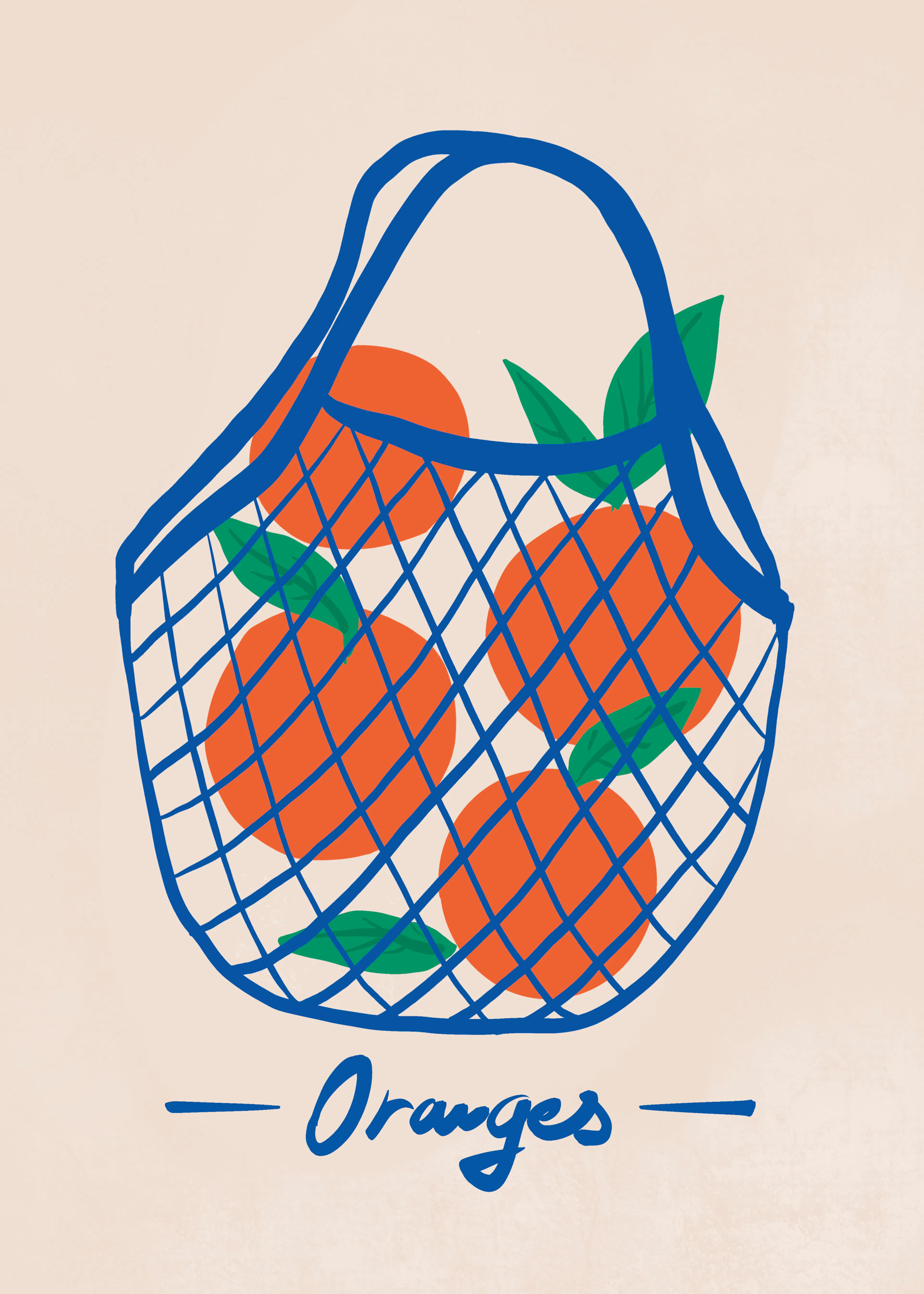 Navy Fresh Oranges Poster 0