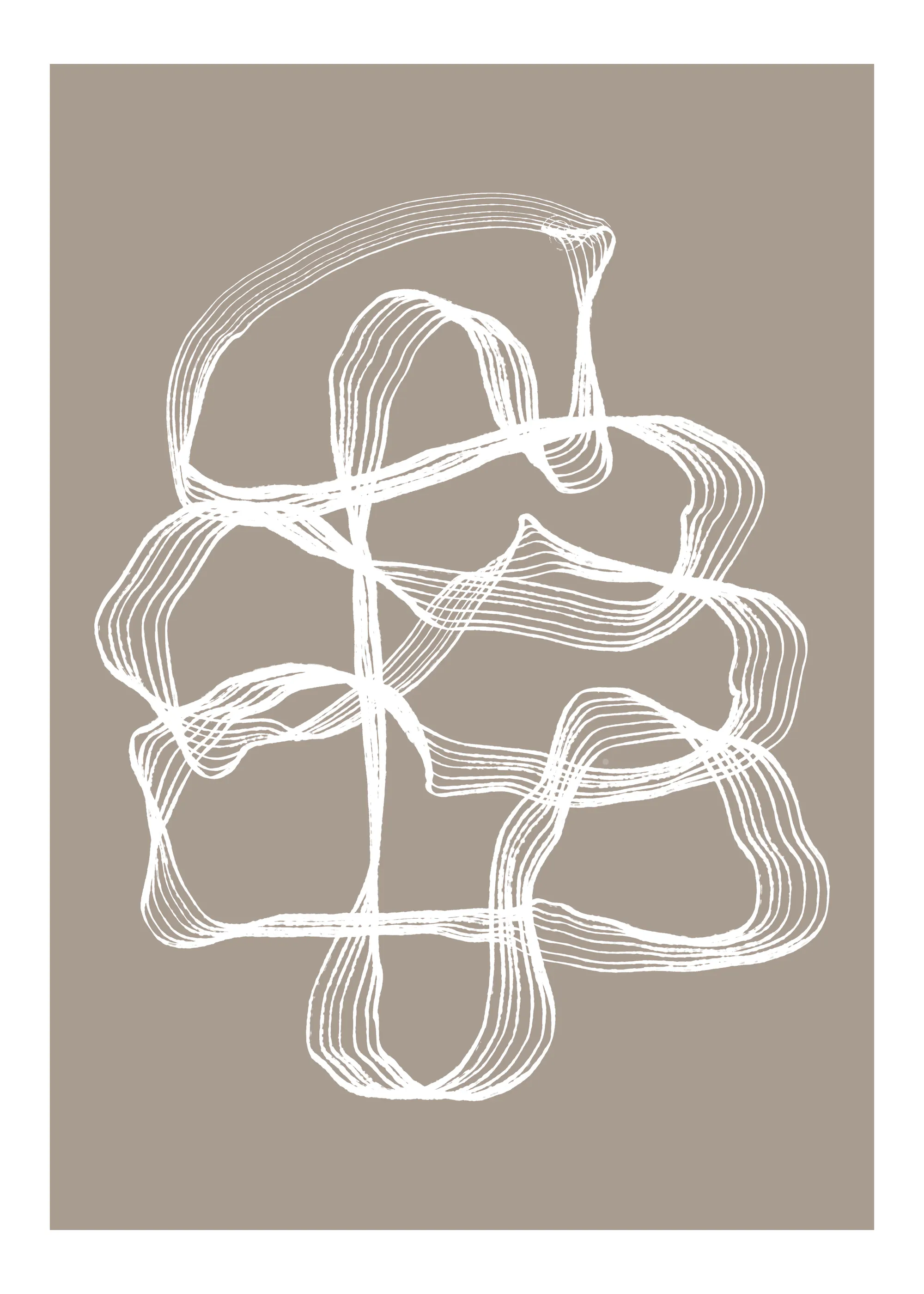 Lichtbruine Abstracte Golven Poster 0