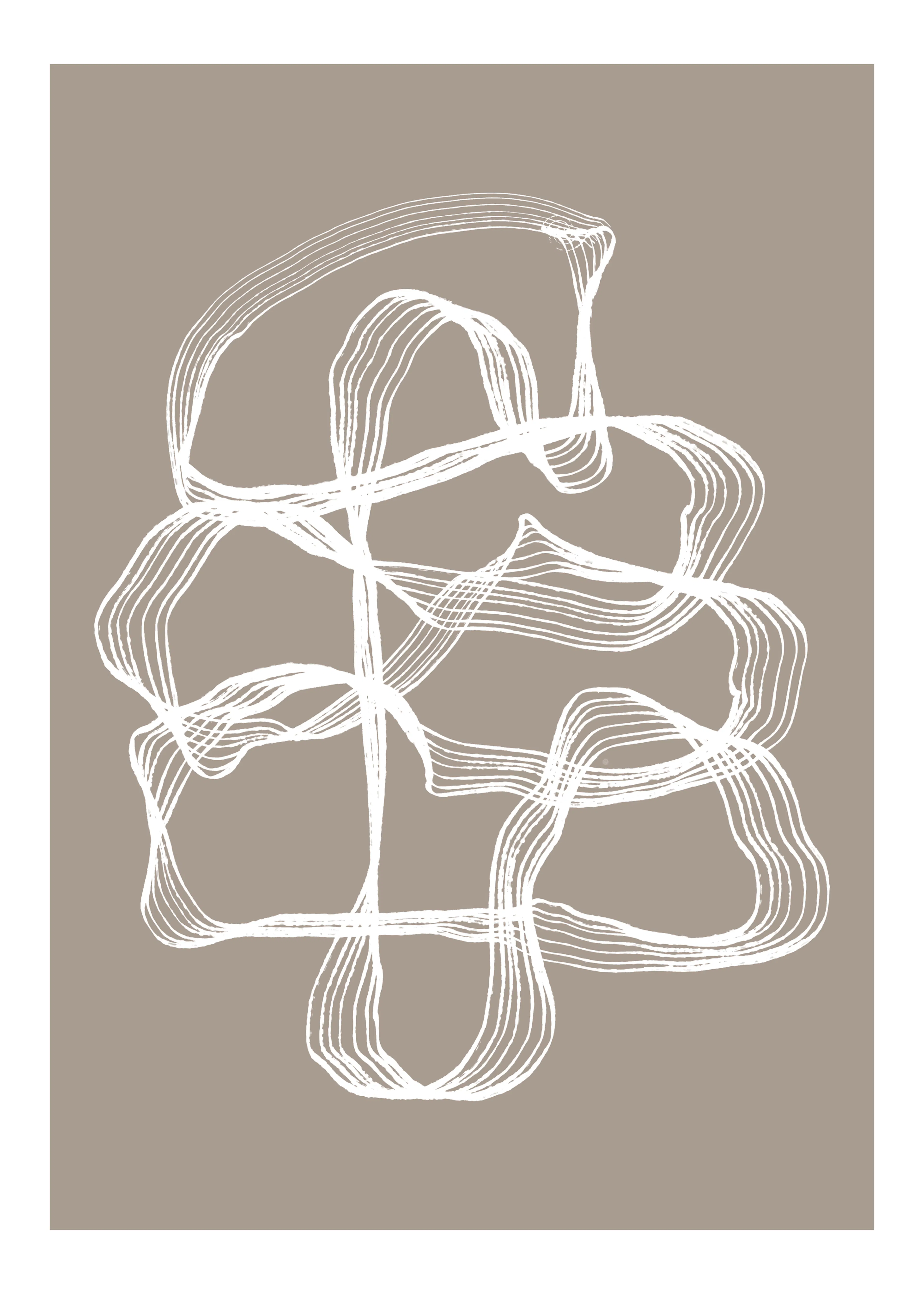 Light Brown Abstract Waves Poster 0