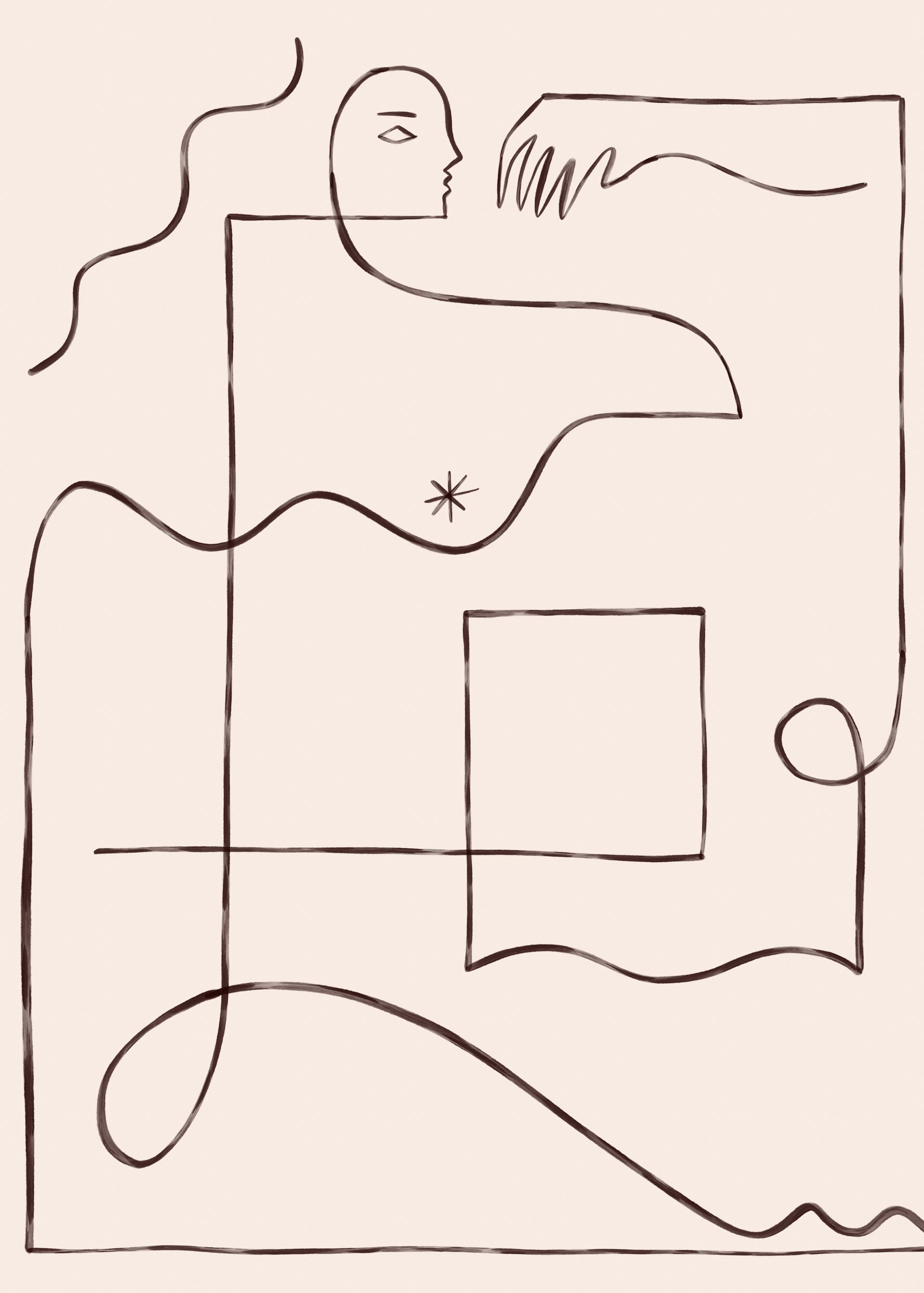 Light Beige Abstract Lines Poster 0